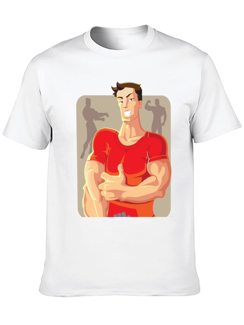 Bodybuilder Cartoon Graphic T-Shirt