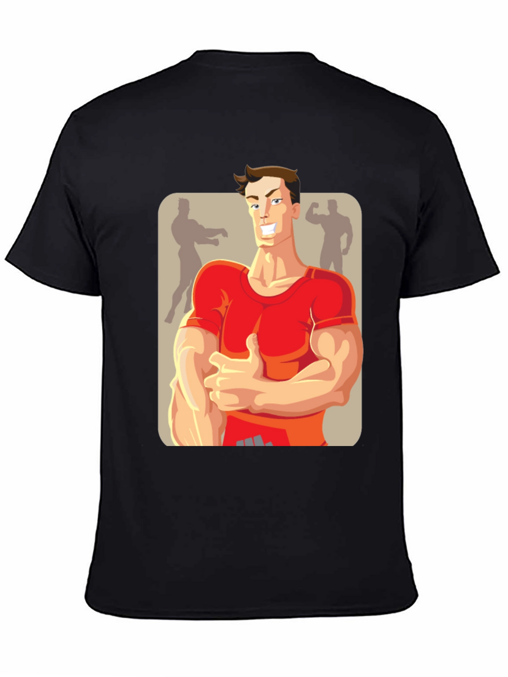 Bodybuilder Cartoon Graphic T-Shirt