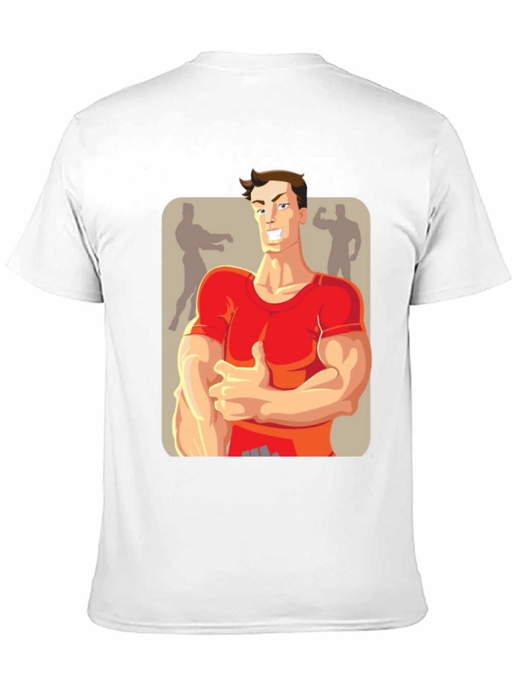 Bodybuilder Cartoon Graphic T-Shirt