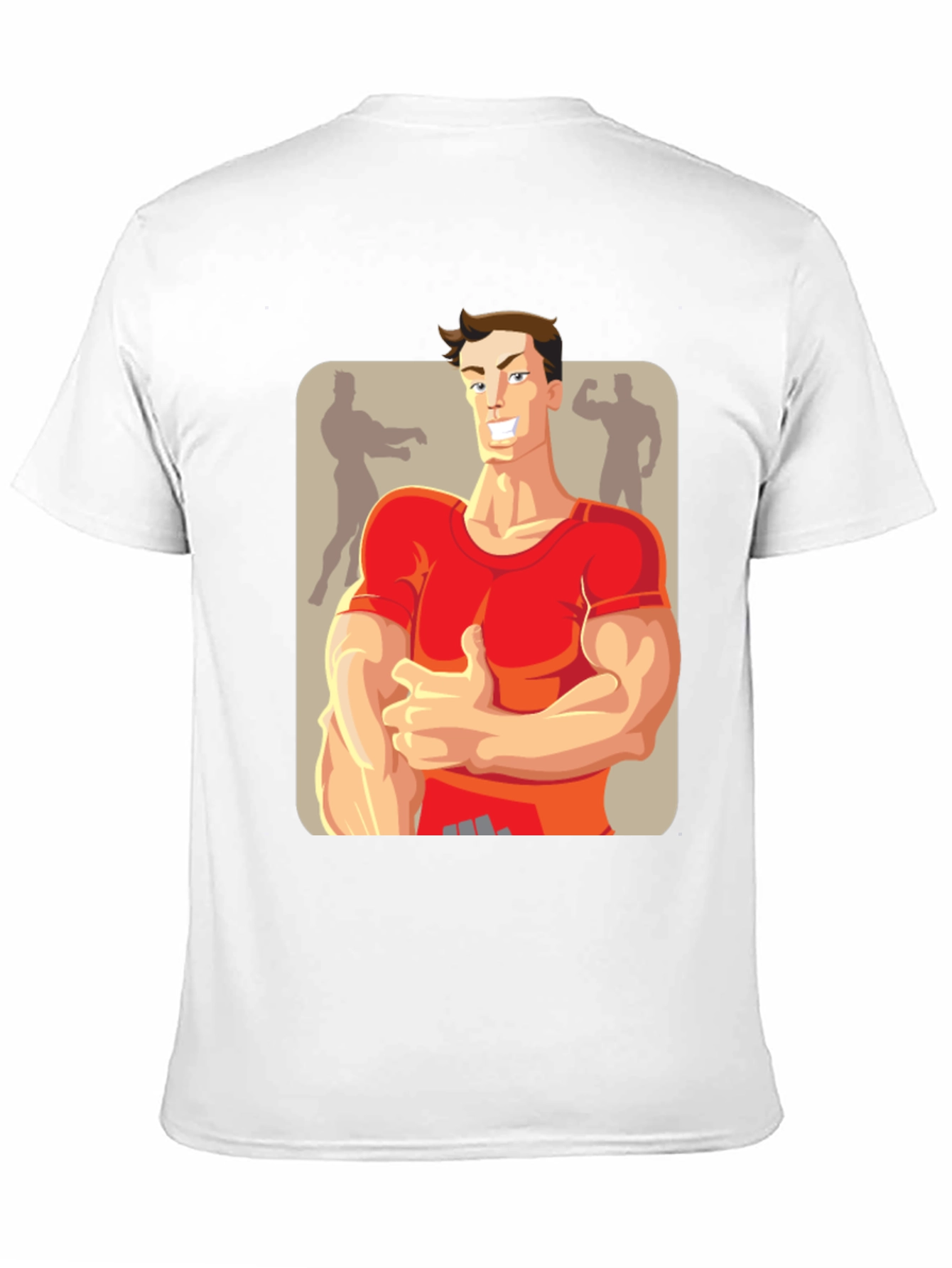 Bodybuilder Cartoon Graphic T-Shirt
