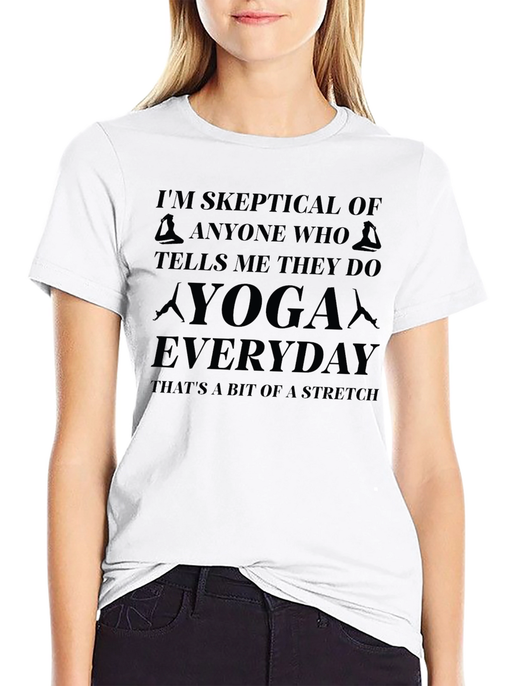 Skeptical Yoga T-Shirt - Everyday Stretch Tee
