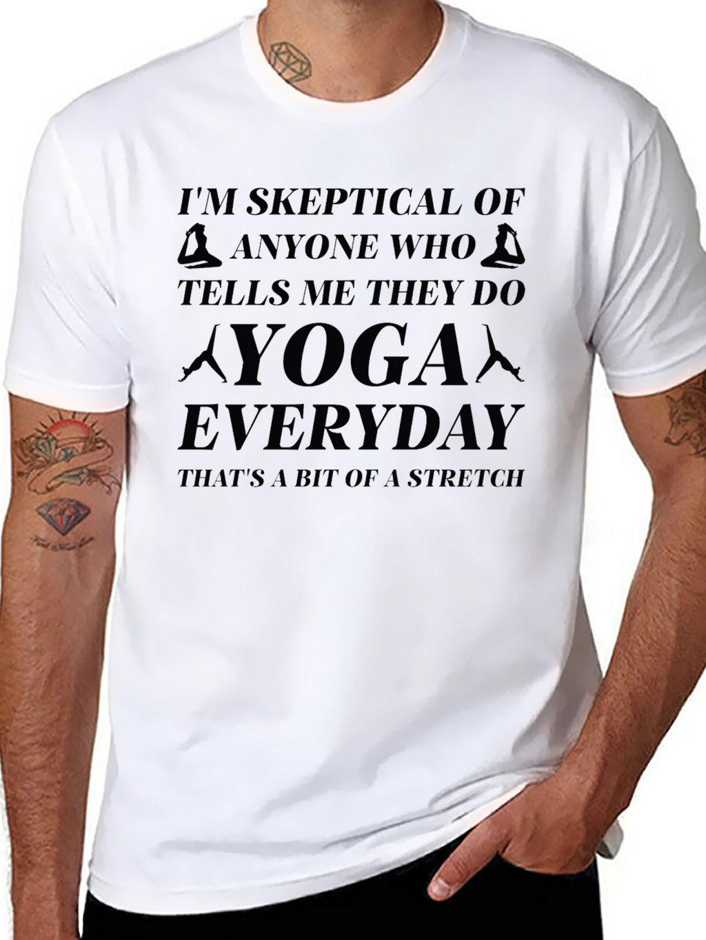 Skeptical Yoga T-Shirt - Everyday Stretch Tee