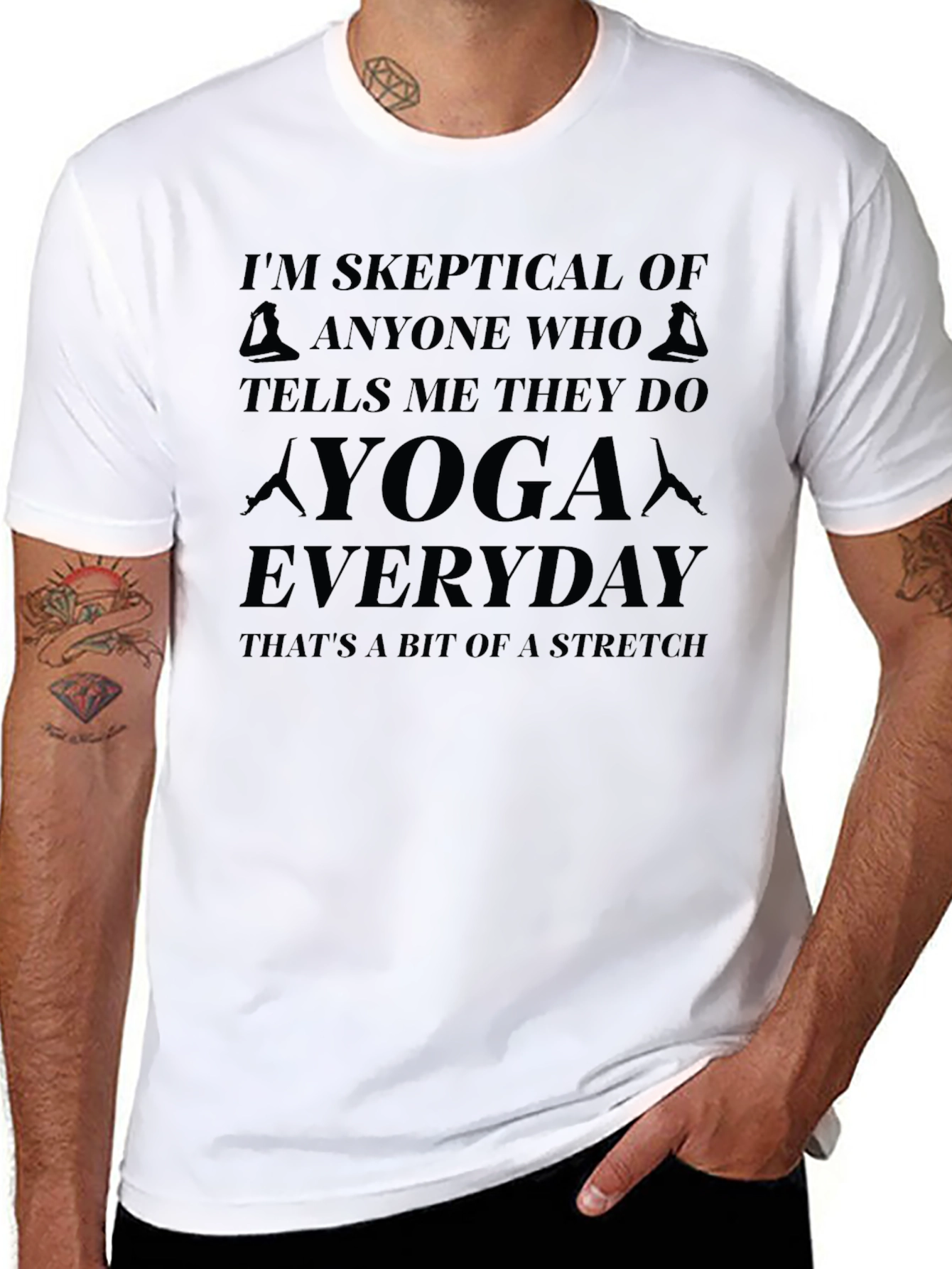 Skeptical Yoga T-Shirt - Everyday Stretch Tee