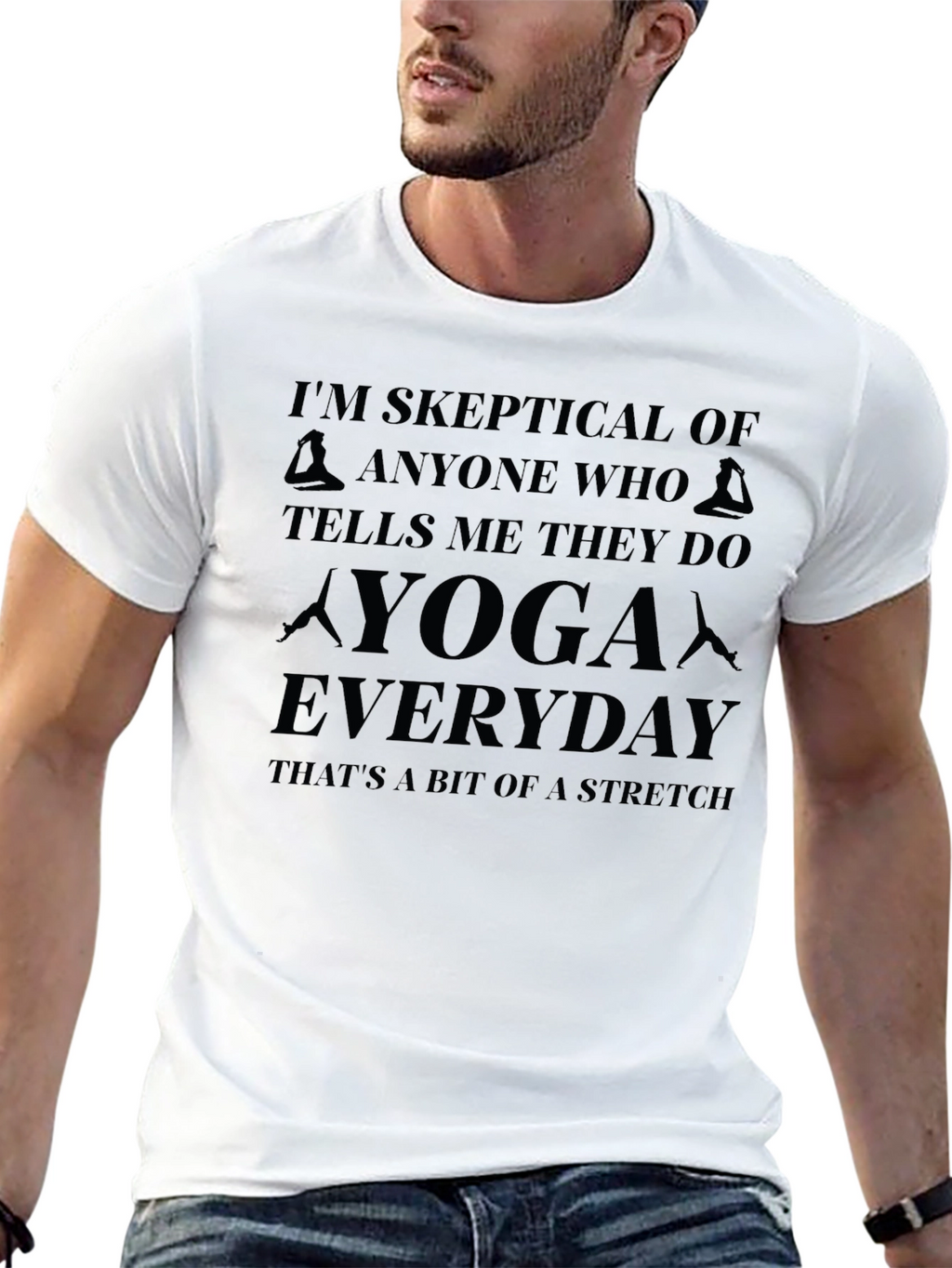Skeptical Yoga T-Shirt - Everyday Stretch Tee