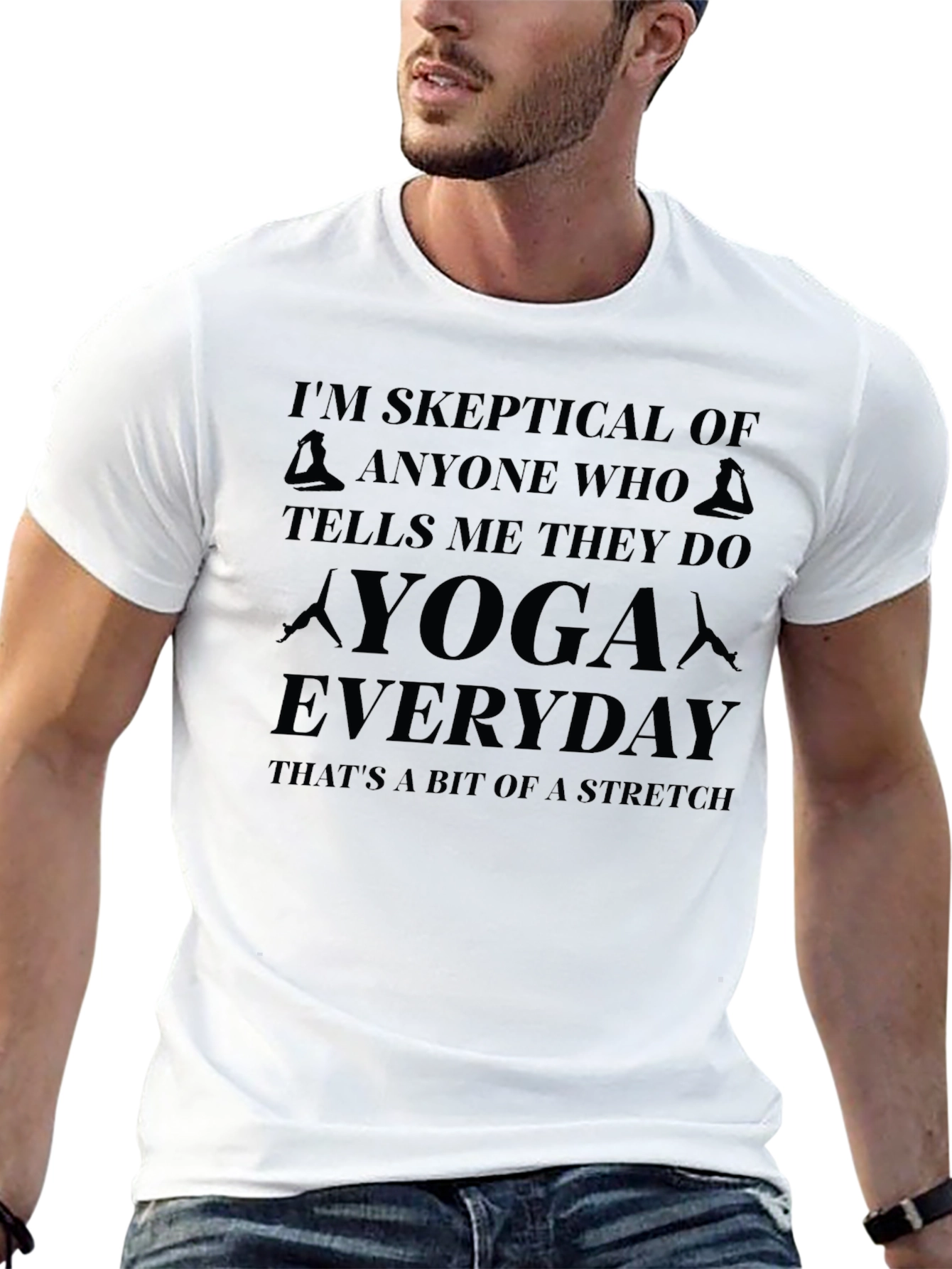 Skeptical Yoga T-Shirt - Everyday Stretch Tee