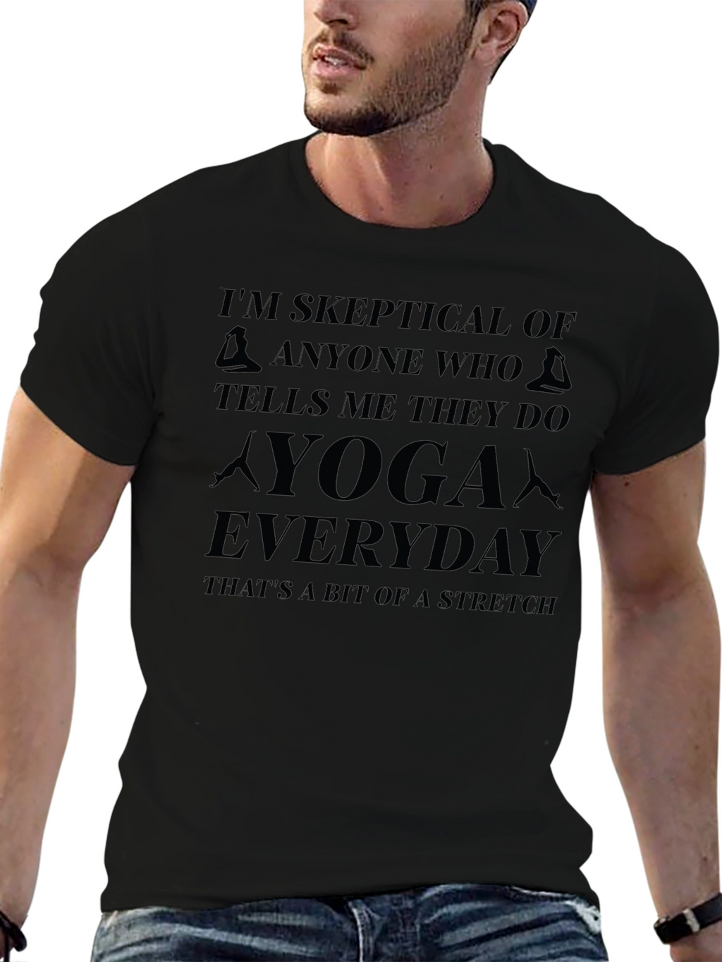 Skeptical Yoga T-Shirt - Everyday Stretch Tee