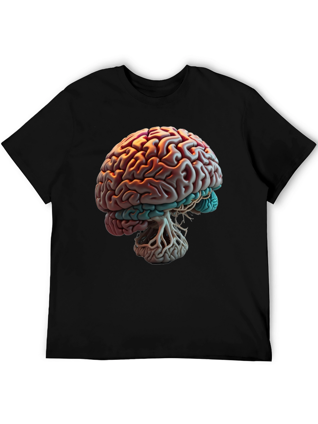 Brain Graphic Print T-Shirt - Black