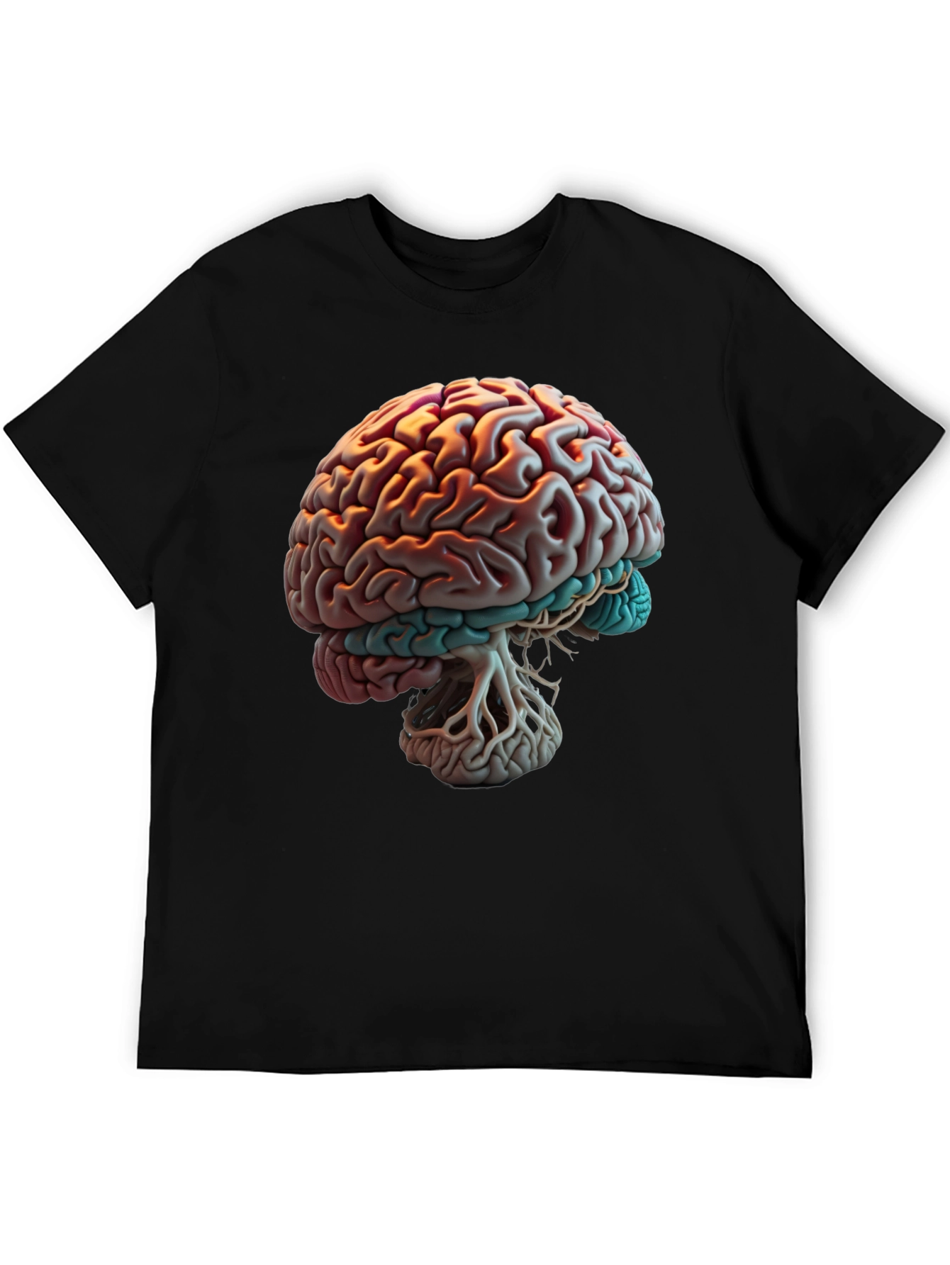 Brain Graphic Print T-Shirt - Black