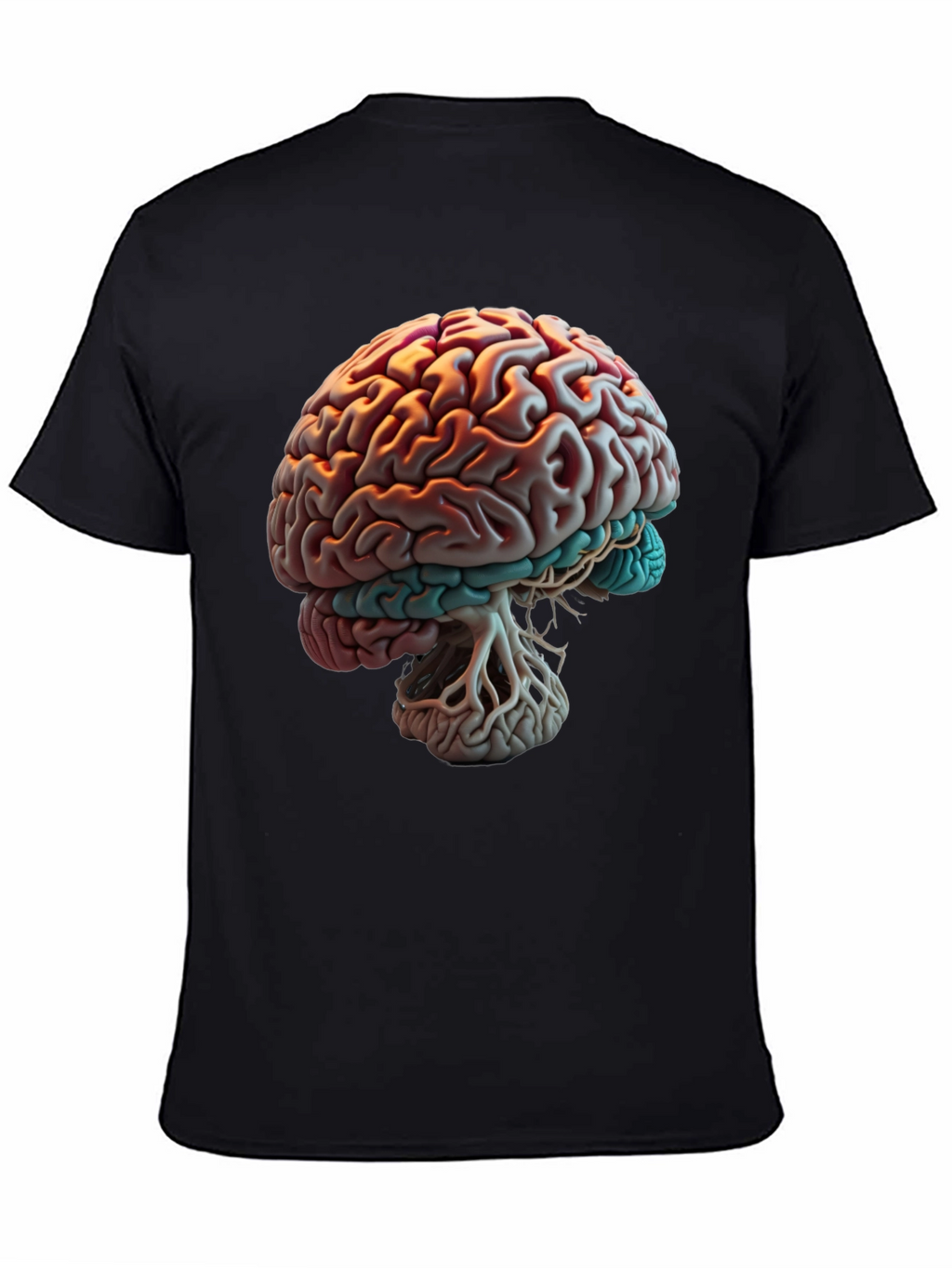 Brain Graphic Print T-Shirt - Black