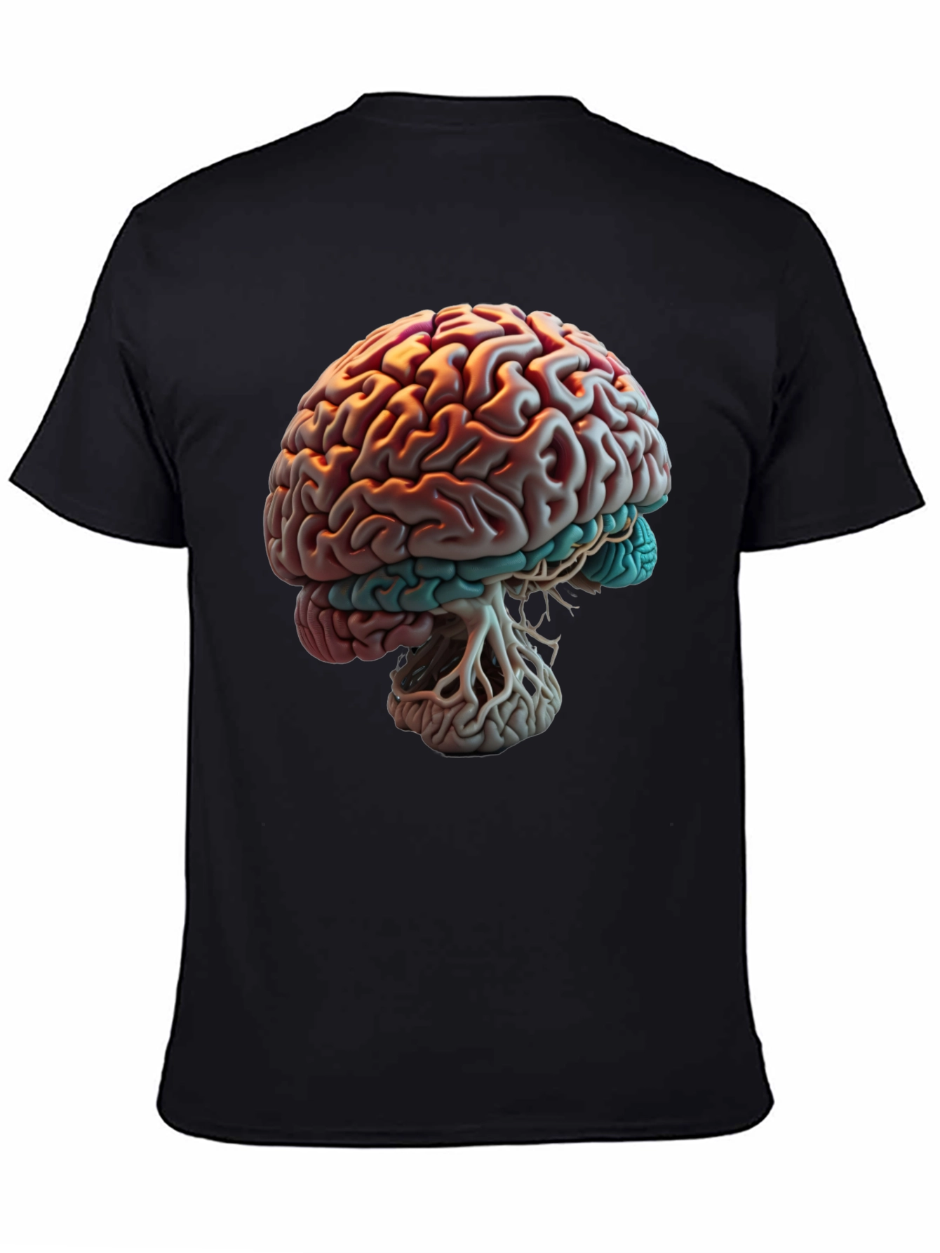 Brain Graphic Print T-Shirt - Black