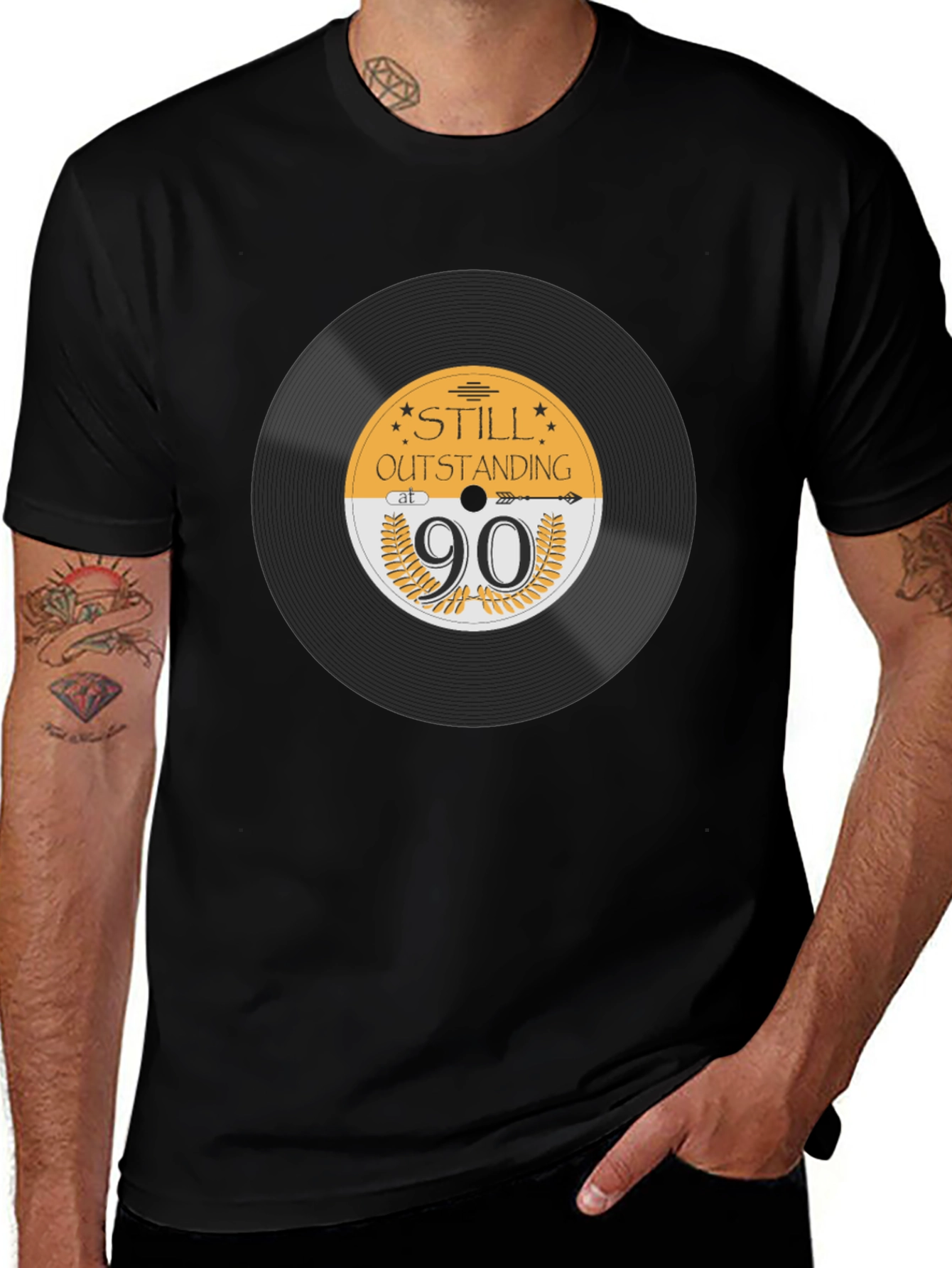 Still Outstanding at 90 Vinyl Record T-Shirt