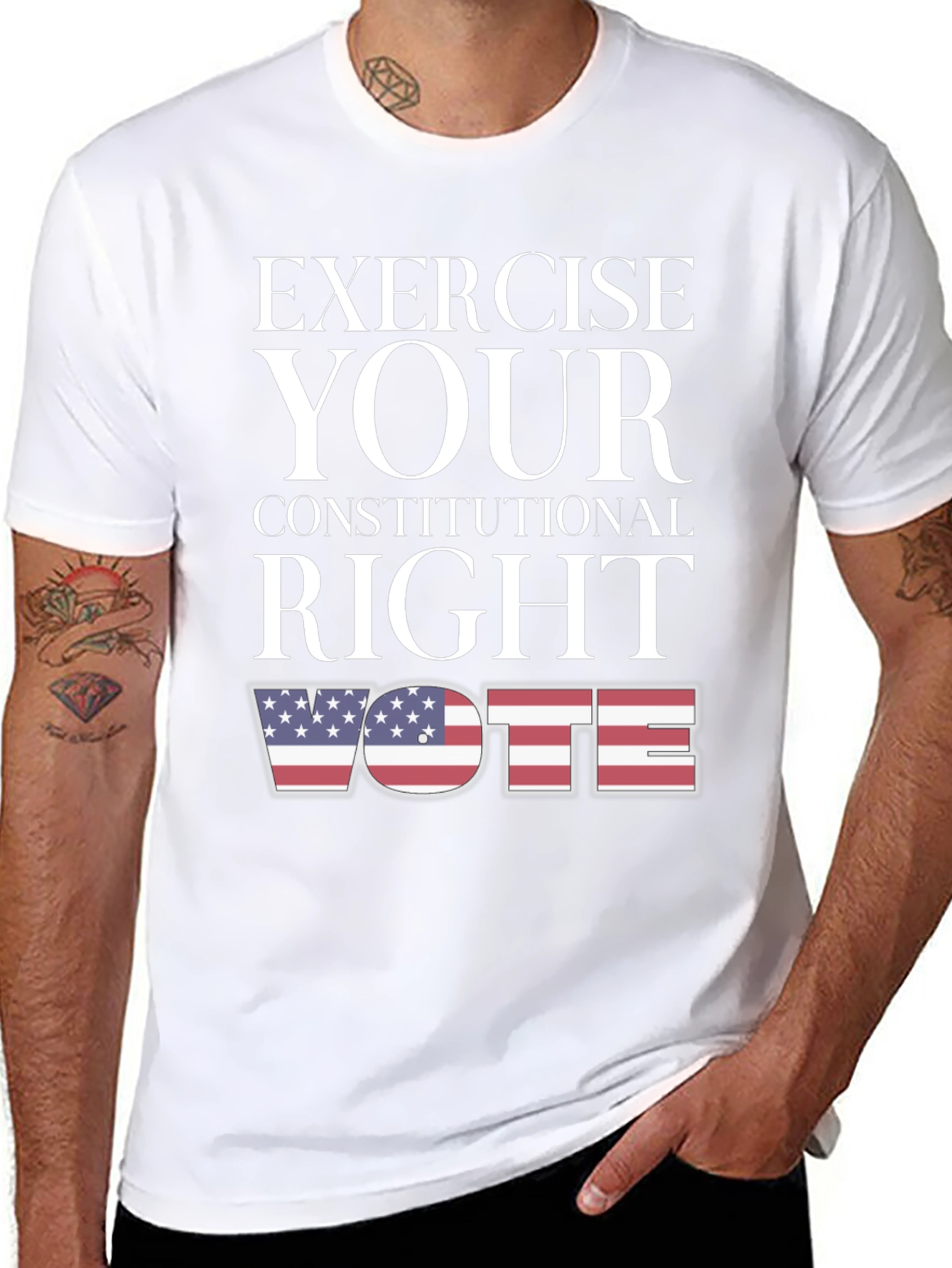 Exercise Your Right: Vote USA Flag Graphic Tee