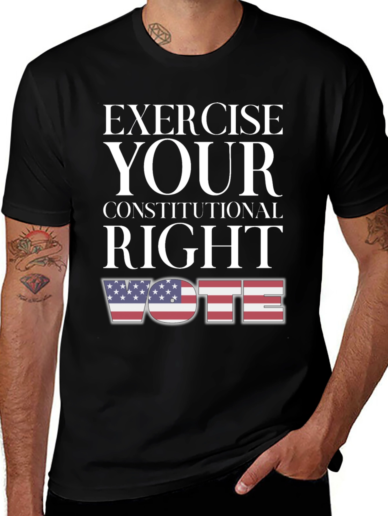 Exercise Your Right: Vote USA Flag Graphic Tee