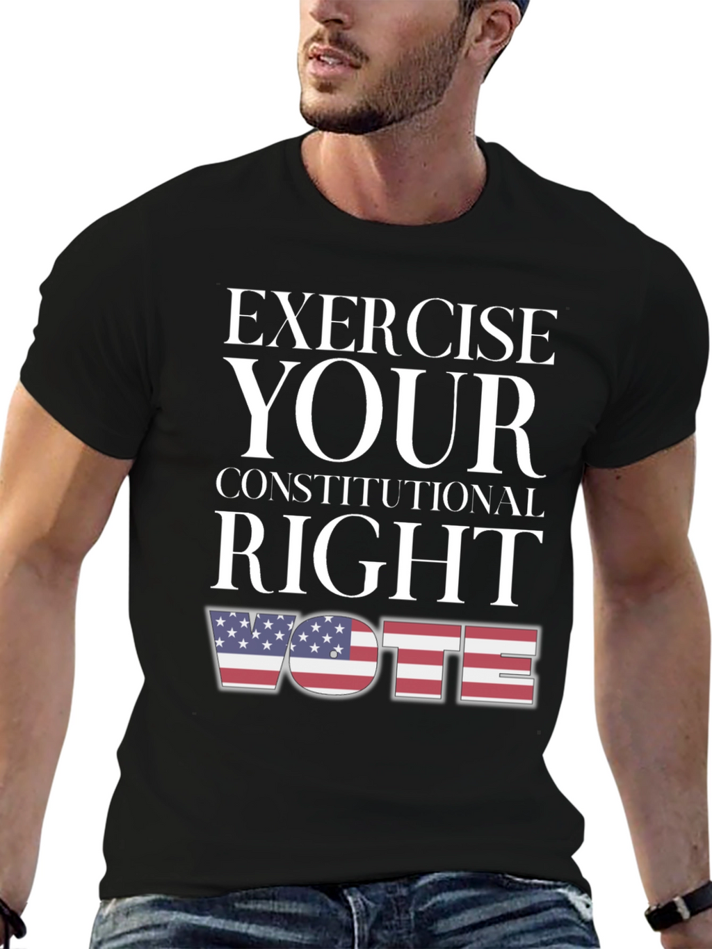Exercise Your Right: Vote USA Flag Graphic Tee