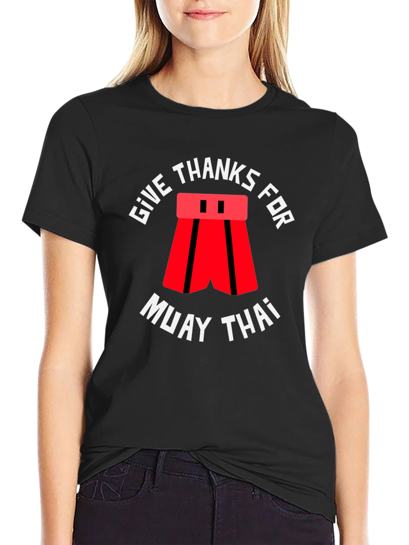 Give Thanks for Muay Thai Black T-Shirt