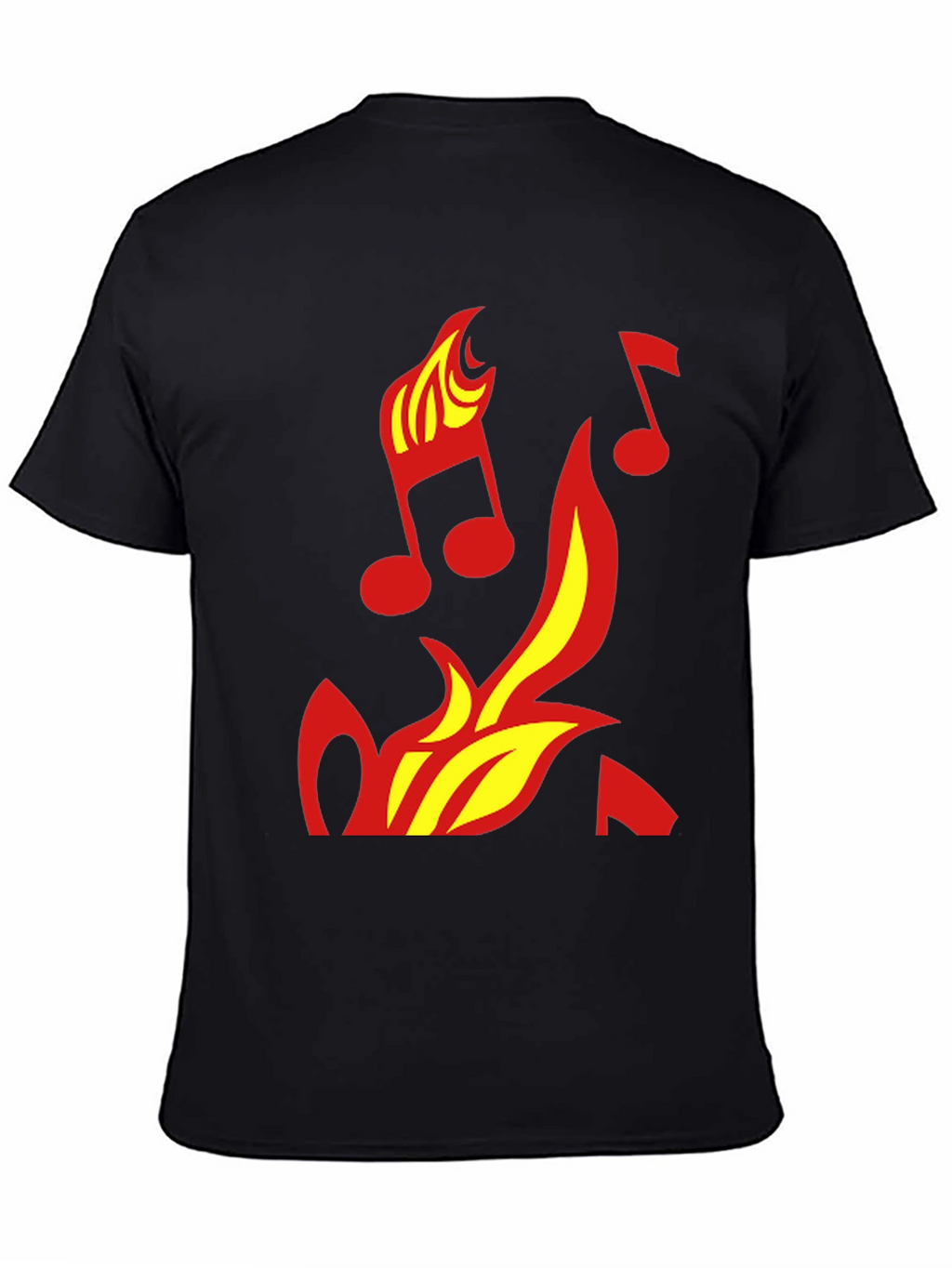 Fiery Music Notes Graphic Tee