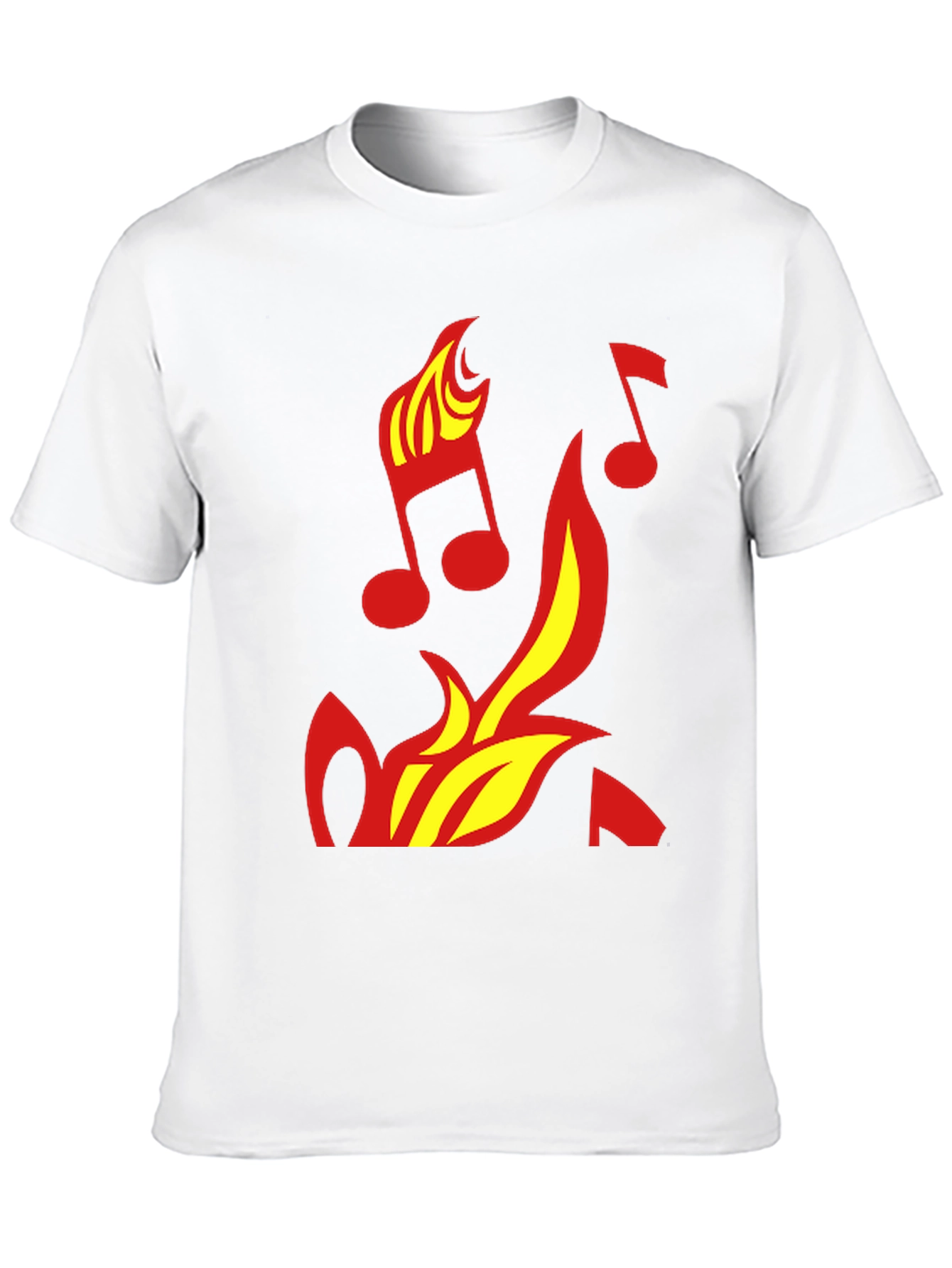 Fiery Music Notes Graphic Tee