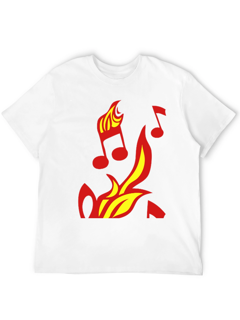Fiery Music Notes Graphic Tee