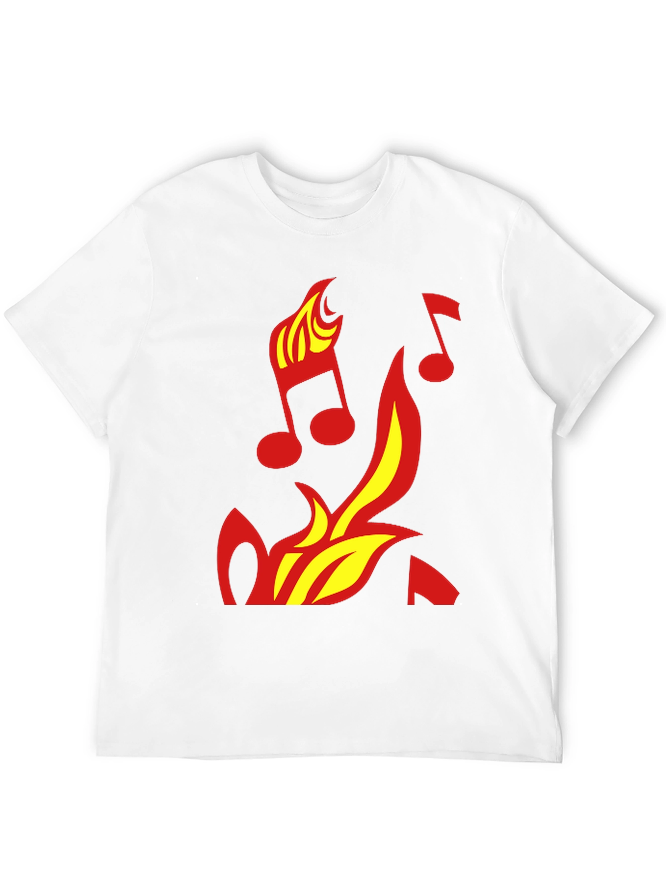 Fiery Music Notes Graphic Tee