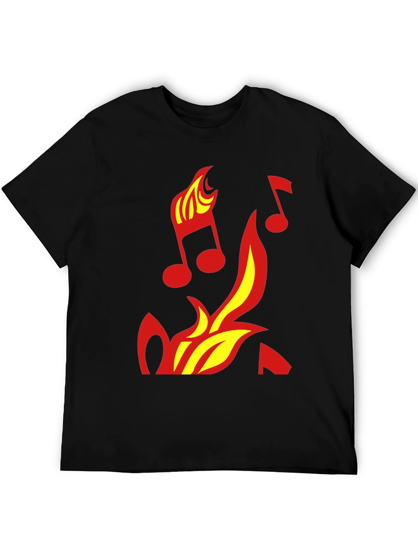 Fiery Music Notes Graphic Tee