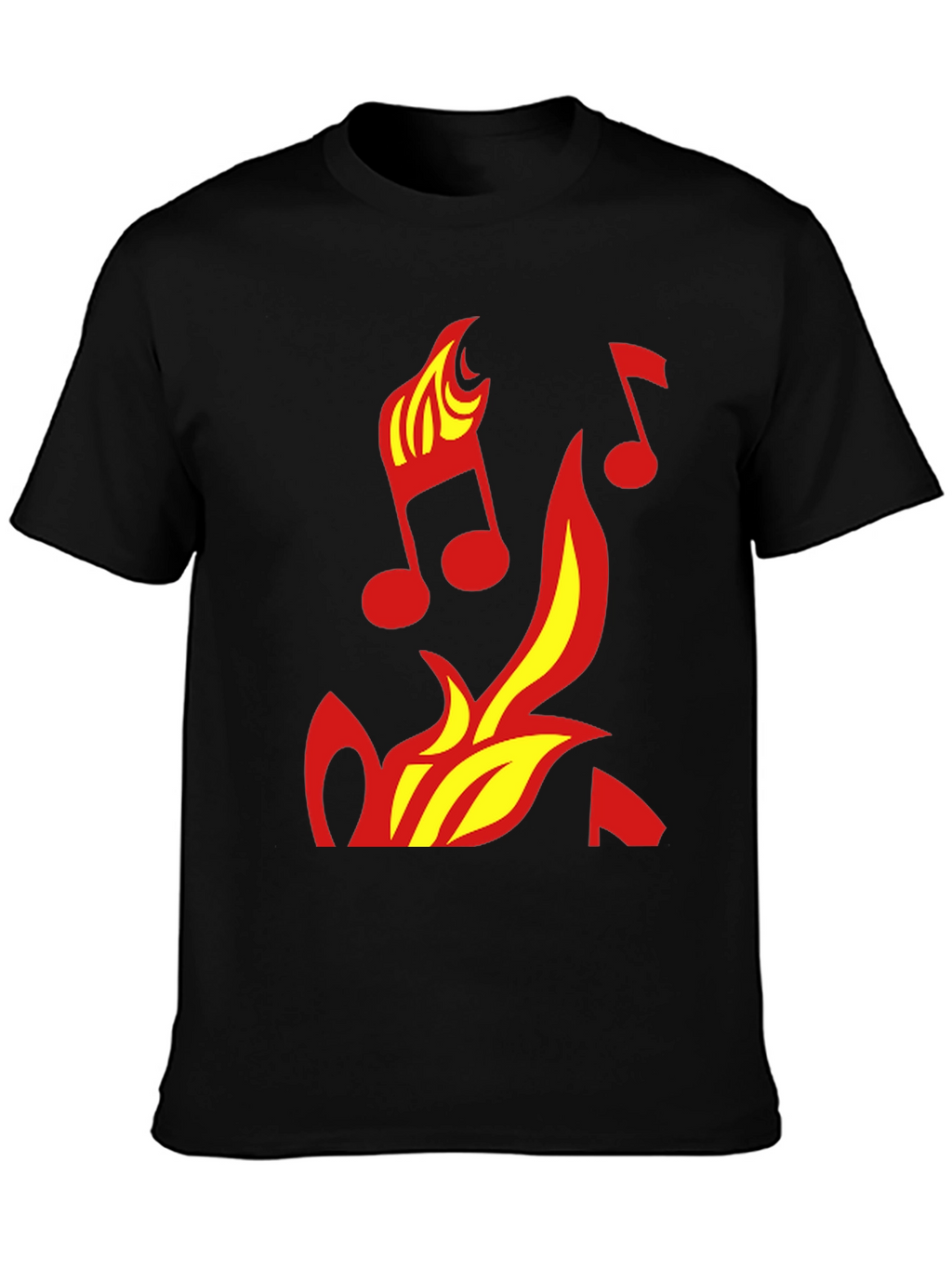 Fiery Music Notes Graphic Tee