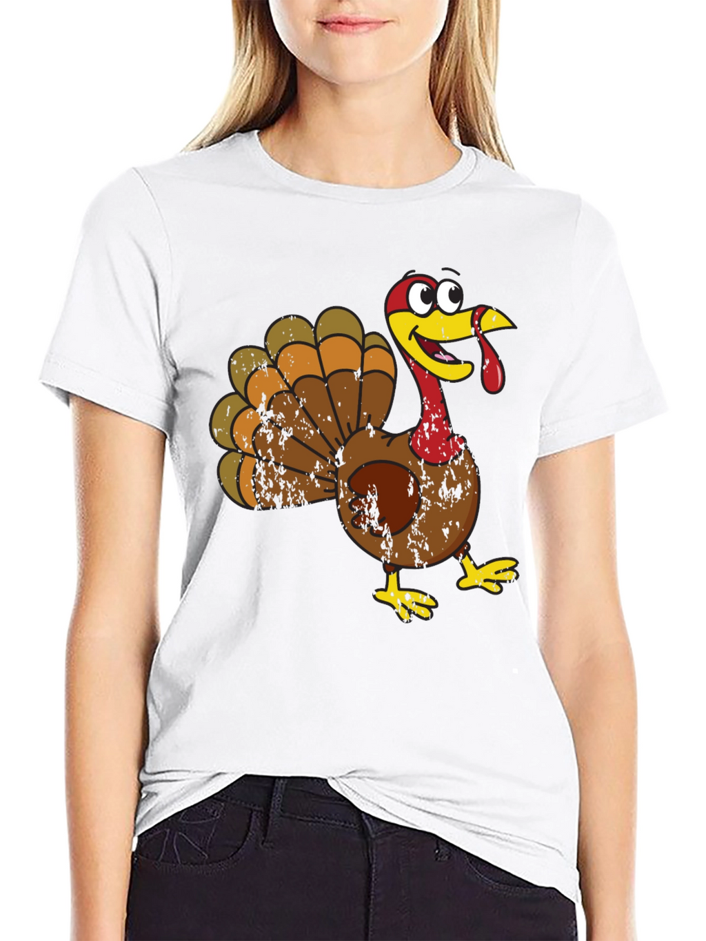 Cartoon Turkey Graphic Tee - Thanksgiving Fun!