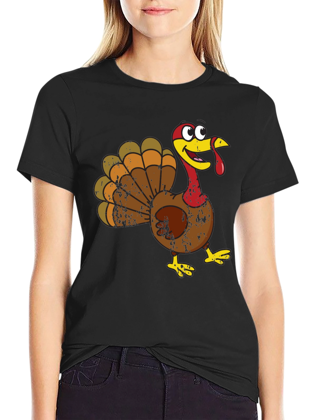 Cartoon Turkey Graphic Tee - Thanksgiving Fun!