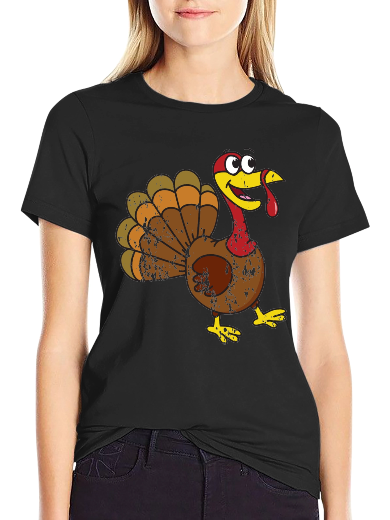 Cartoon Turkey Graphic Tee - Thanksgiving Fun!