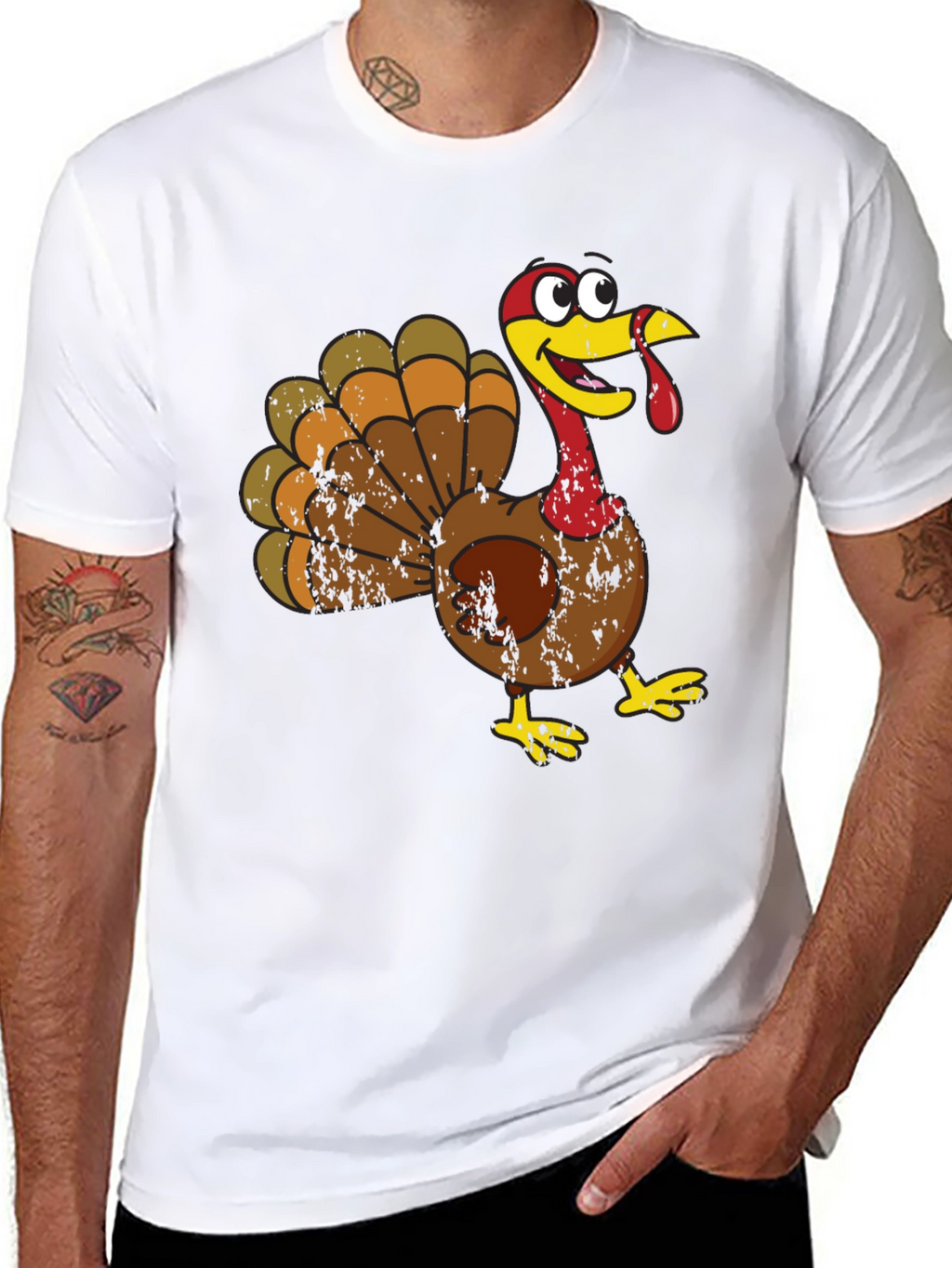 Cartoon Turkey Graphic Tee - Thanksgiving Fun!
