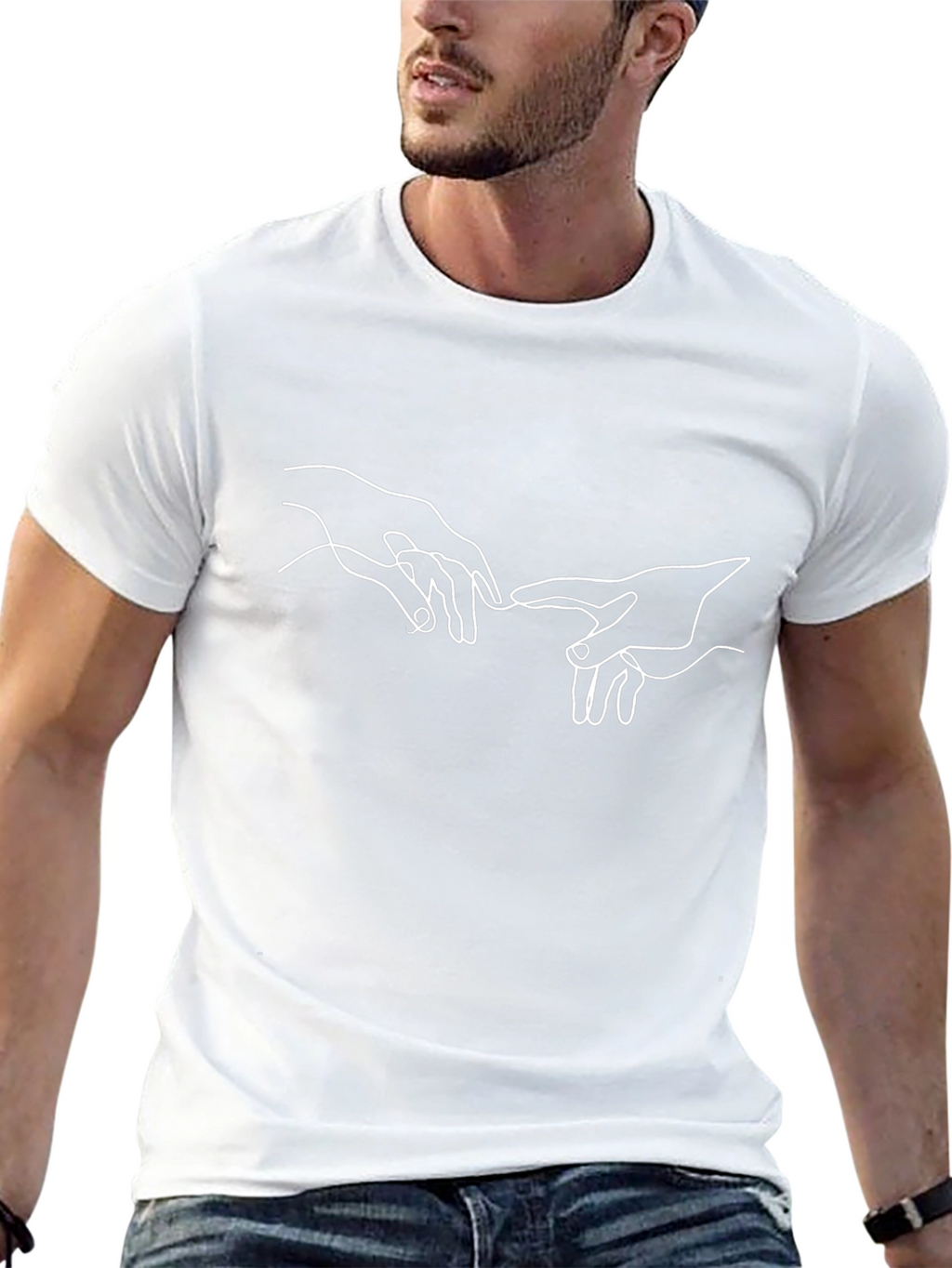 Creation of Adam T-Shirt - Fine Line Art Tee
