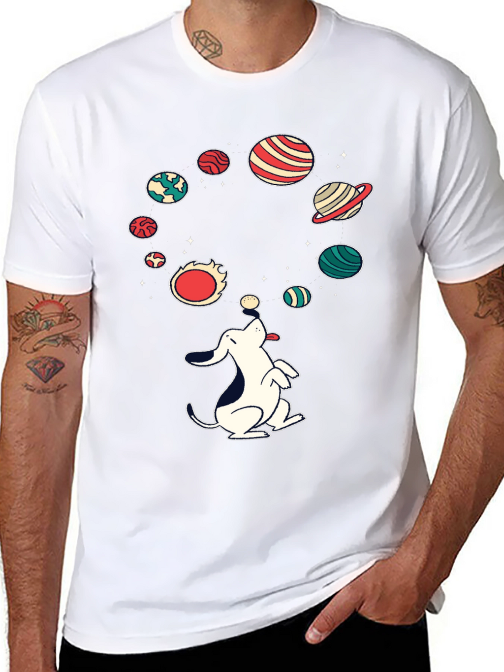 Dog Orbit T-Shirt - Planet Pup Design