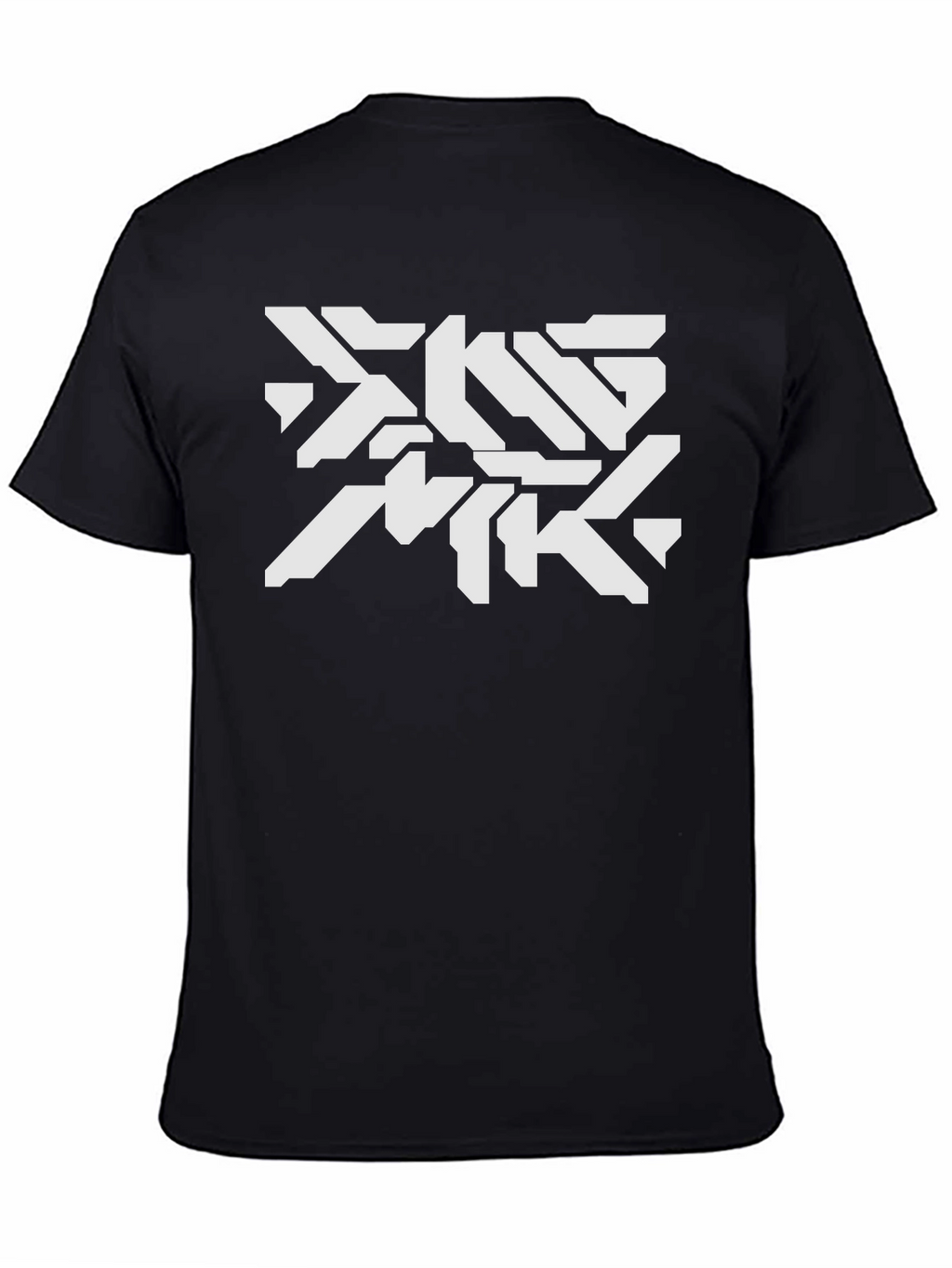 Futuristic Graphic Print Black T-Shirt