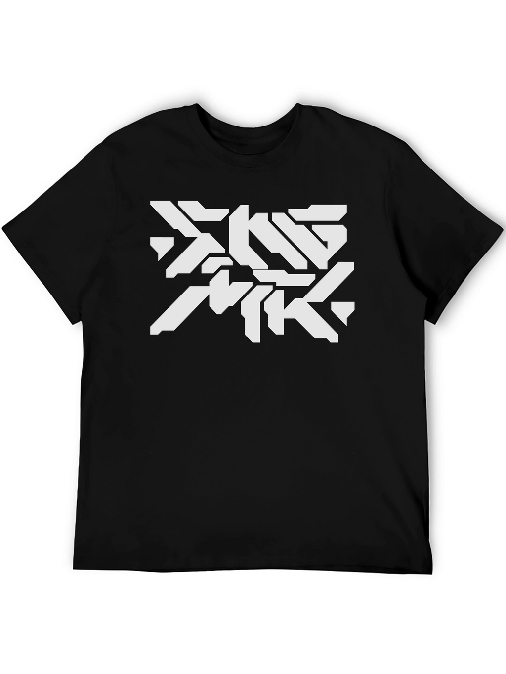 Futuristic Graphic Print Black T-Shirt