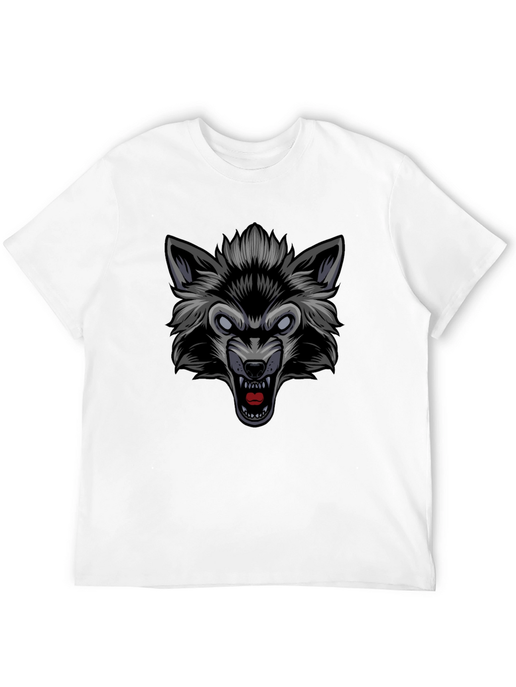 Wolf Graphic Print Crew Neck T-Shirt