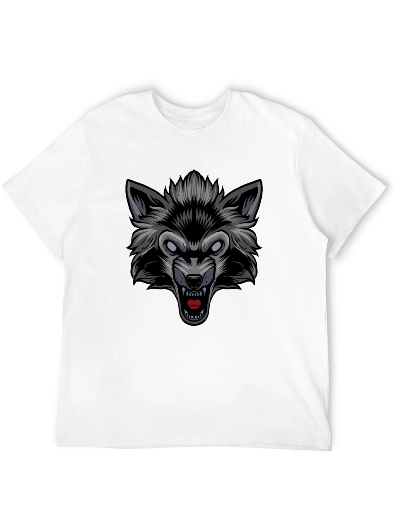 Wolf Graphic Print Crew Neck T-Shirt