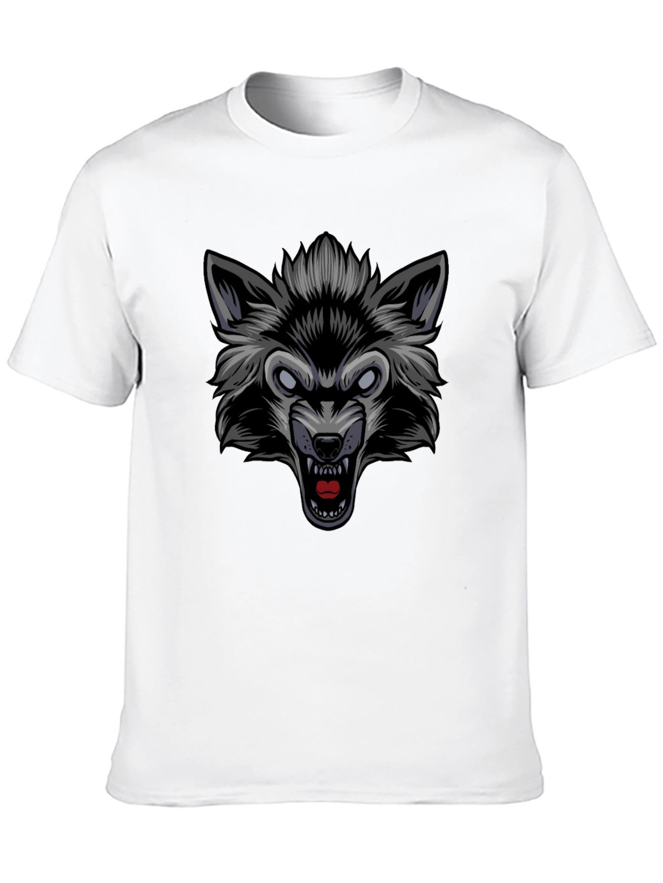 Wolf Graphic Print Crew Neck T-Shirt