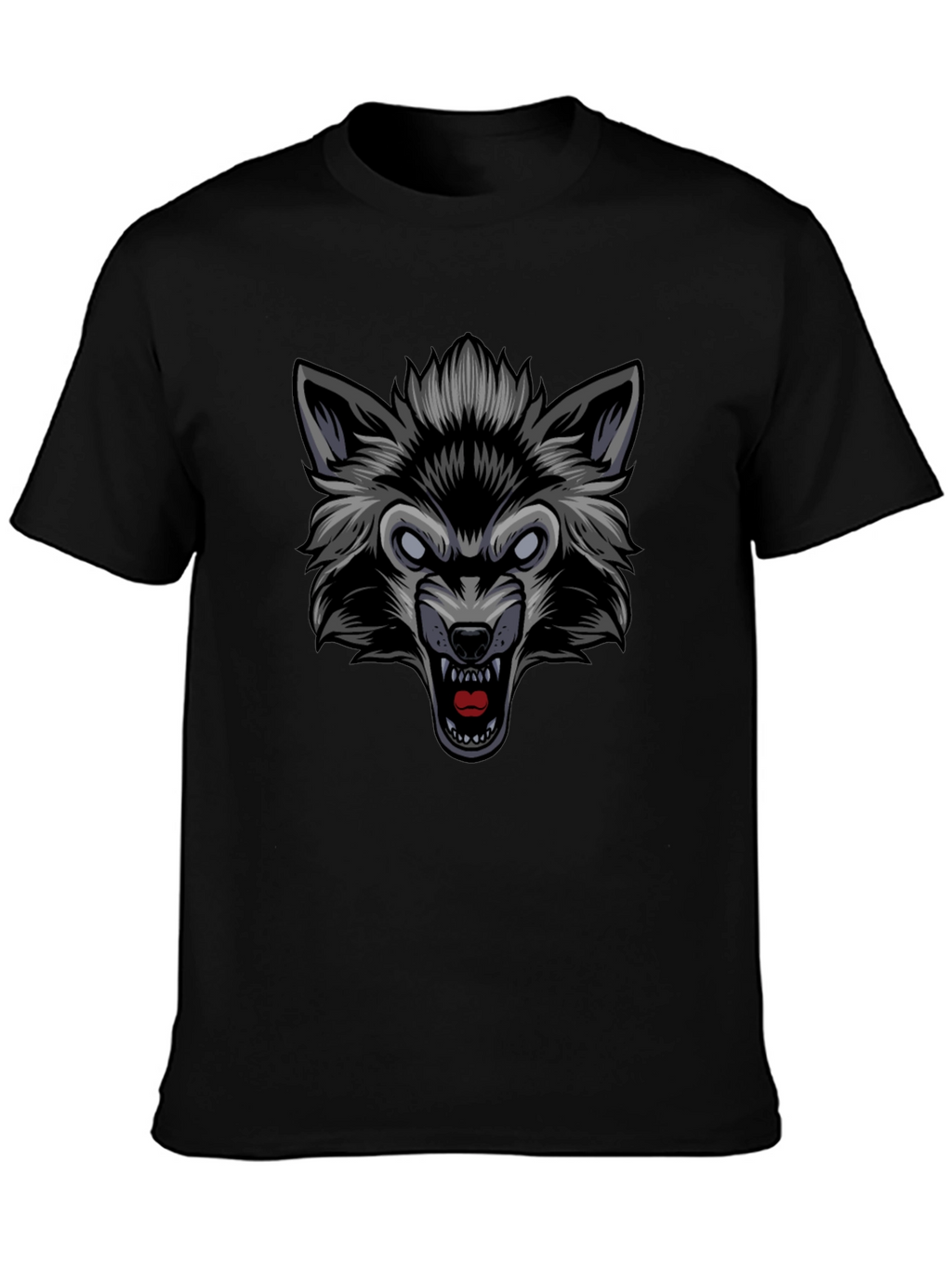 Wolf Graphic Print Crew Neck T-Shirt