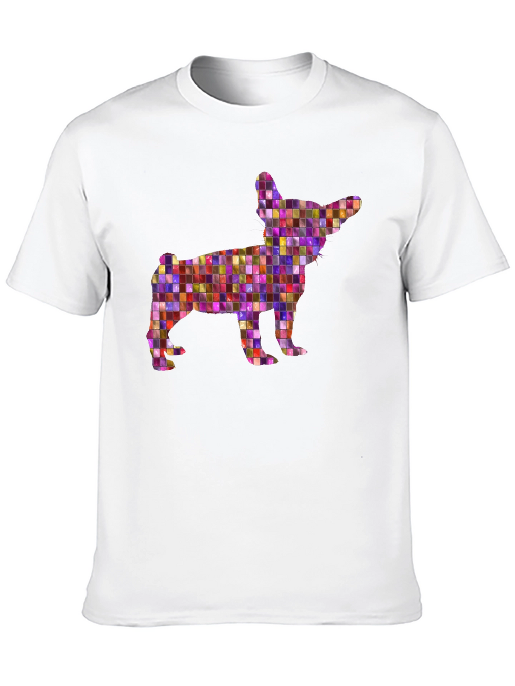 Mosaic Chihuahua Graphic Tee - Black Unisex T-Shirt