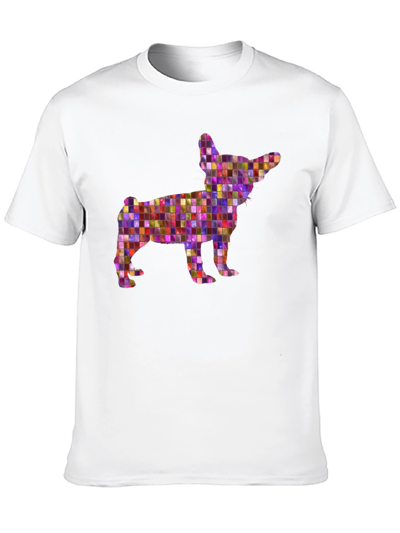 Mosaic Chihuahua Graphic Tee - Black Unisex T-Shirt