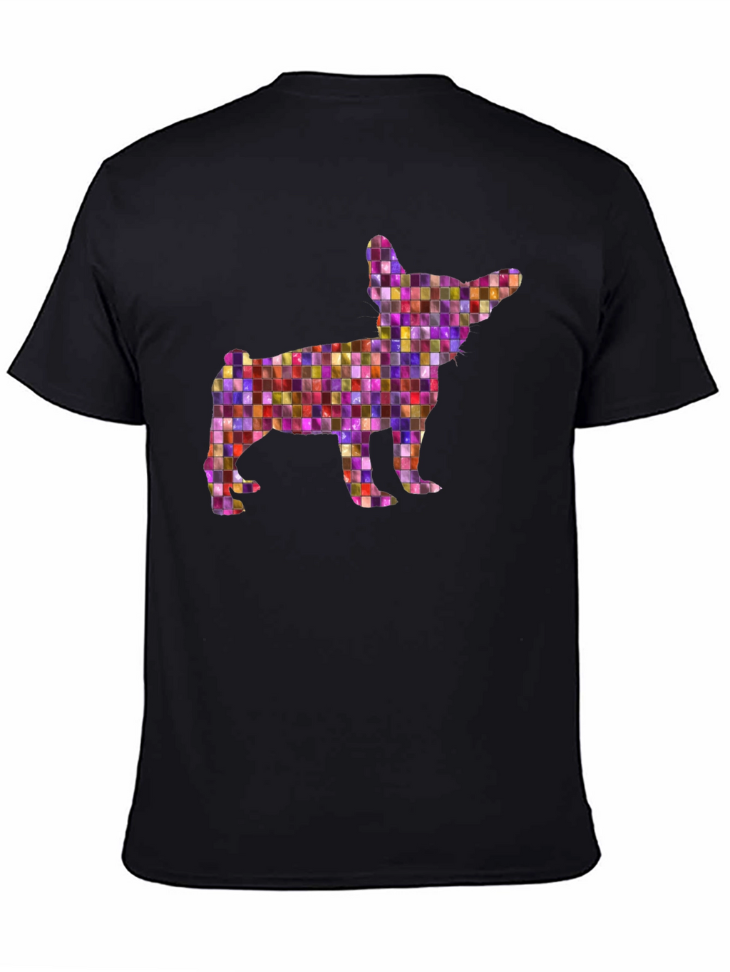 Mosaic Chihuahua Graphic Tee - Black Unisex T-Shirt