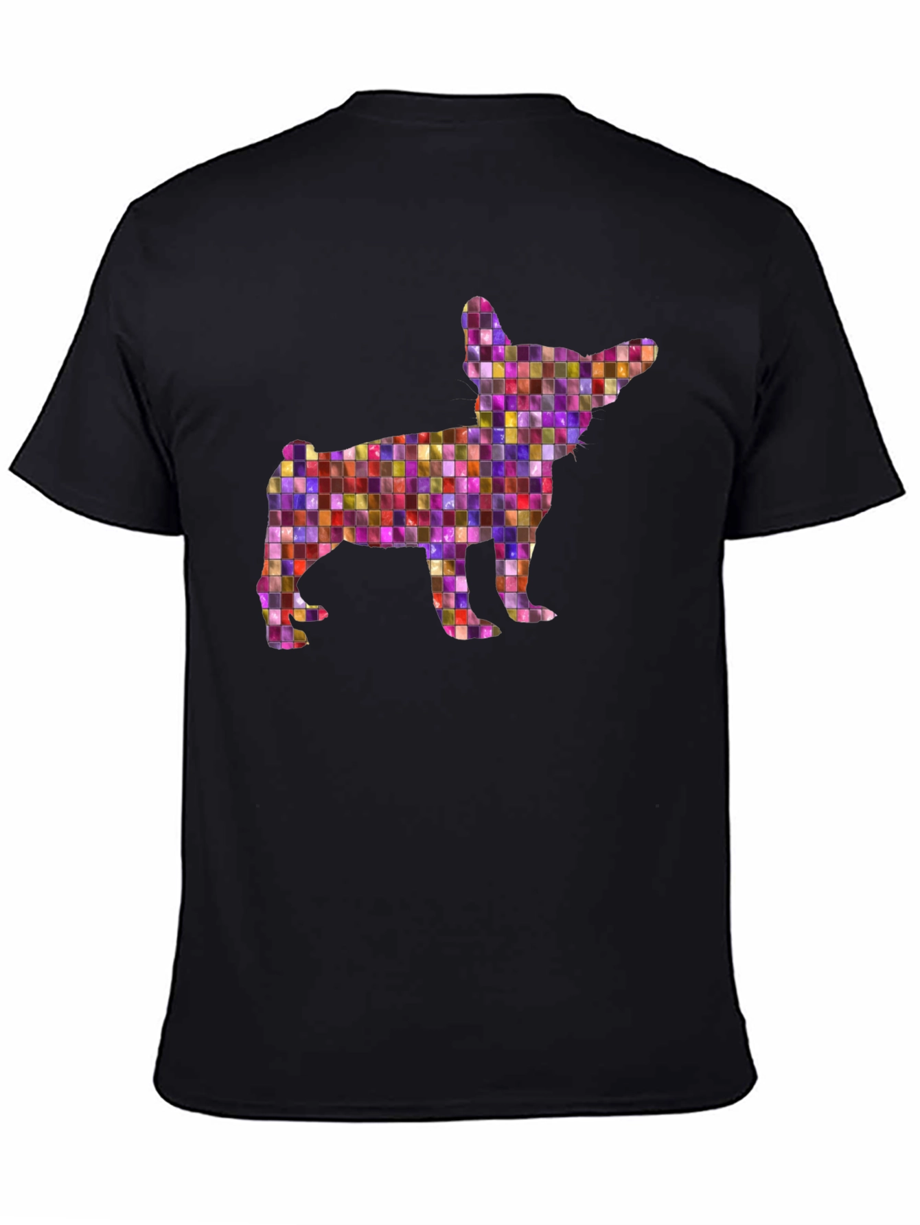 Mosaic Chihuahua Graphic Tee - Black Unisex T-Shirt