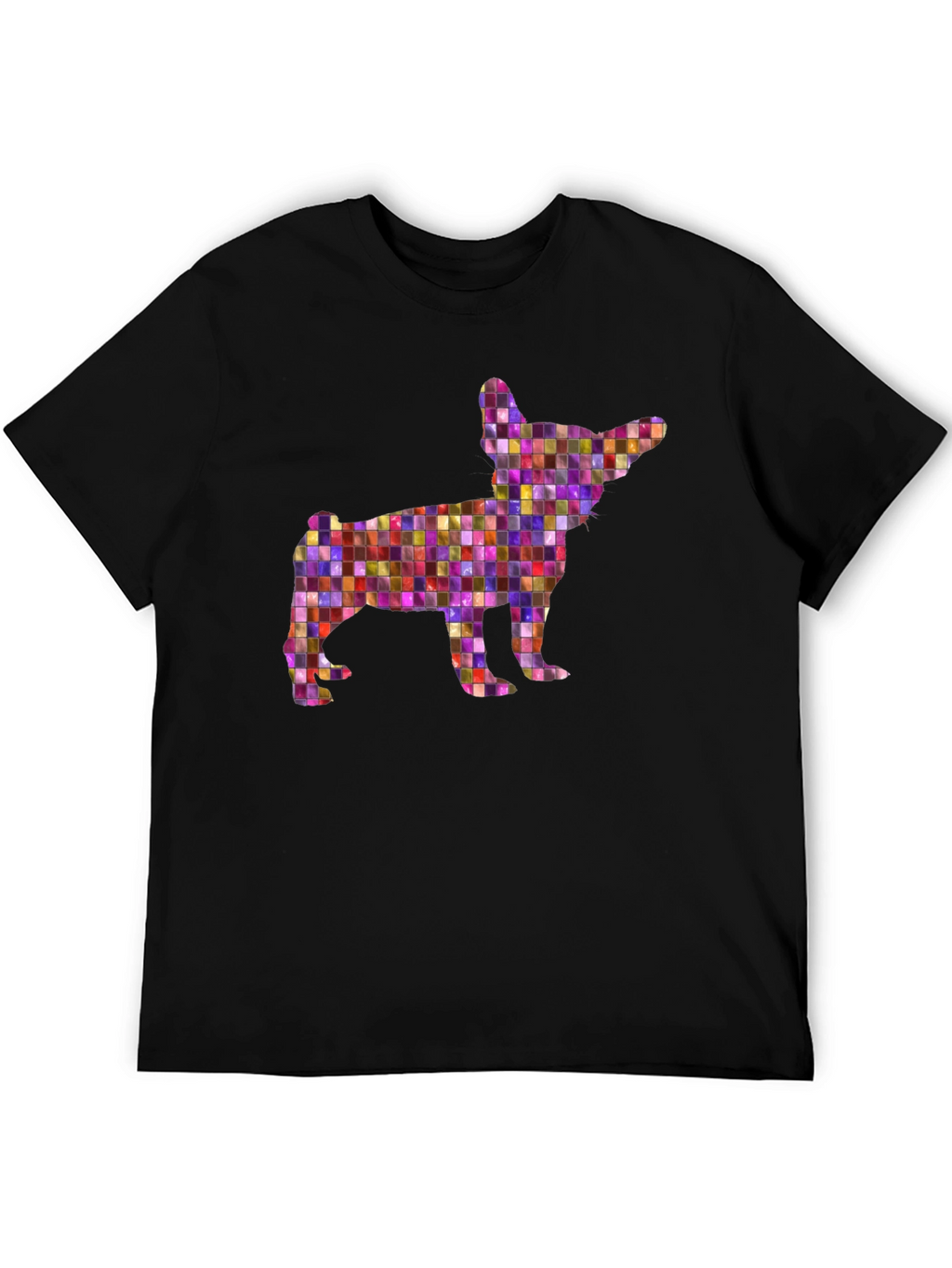 Mosaic Chihuahua Graphic Tee - Black Unisex T-Shirt