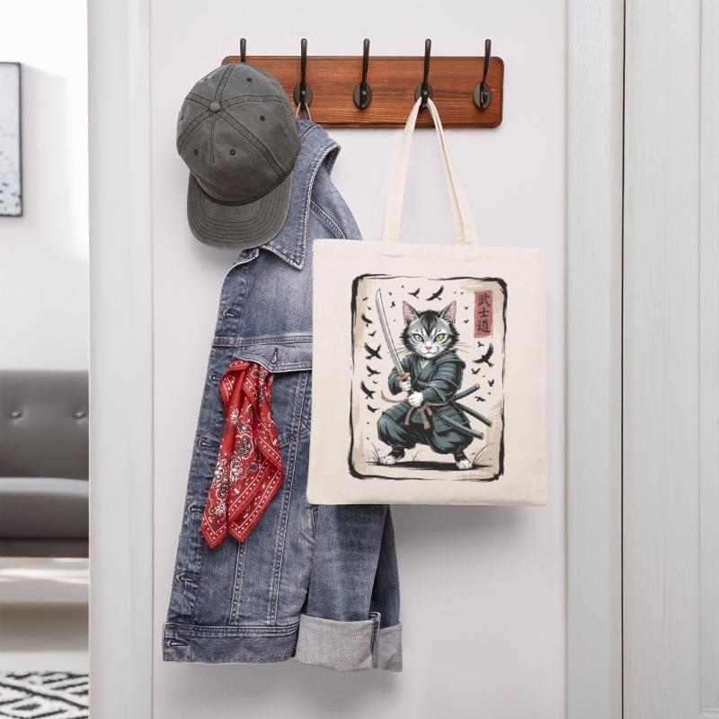 Samurai Cat Vintage Ukiyo-e Warrior Art