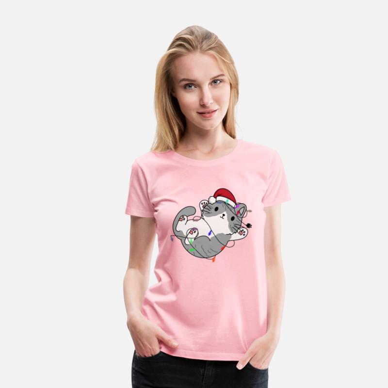 Santa Cat and Christmas Lights
