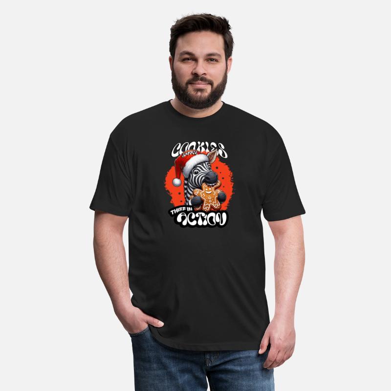 Santa’s Cookie Thief in Action! Red Zebra T-Shirt