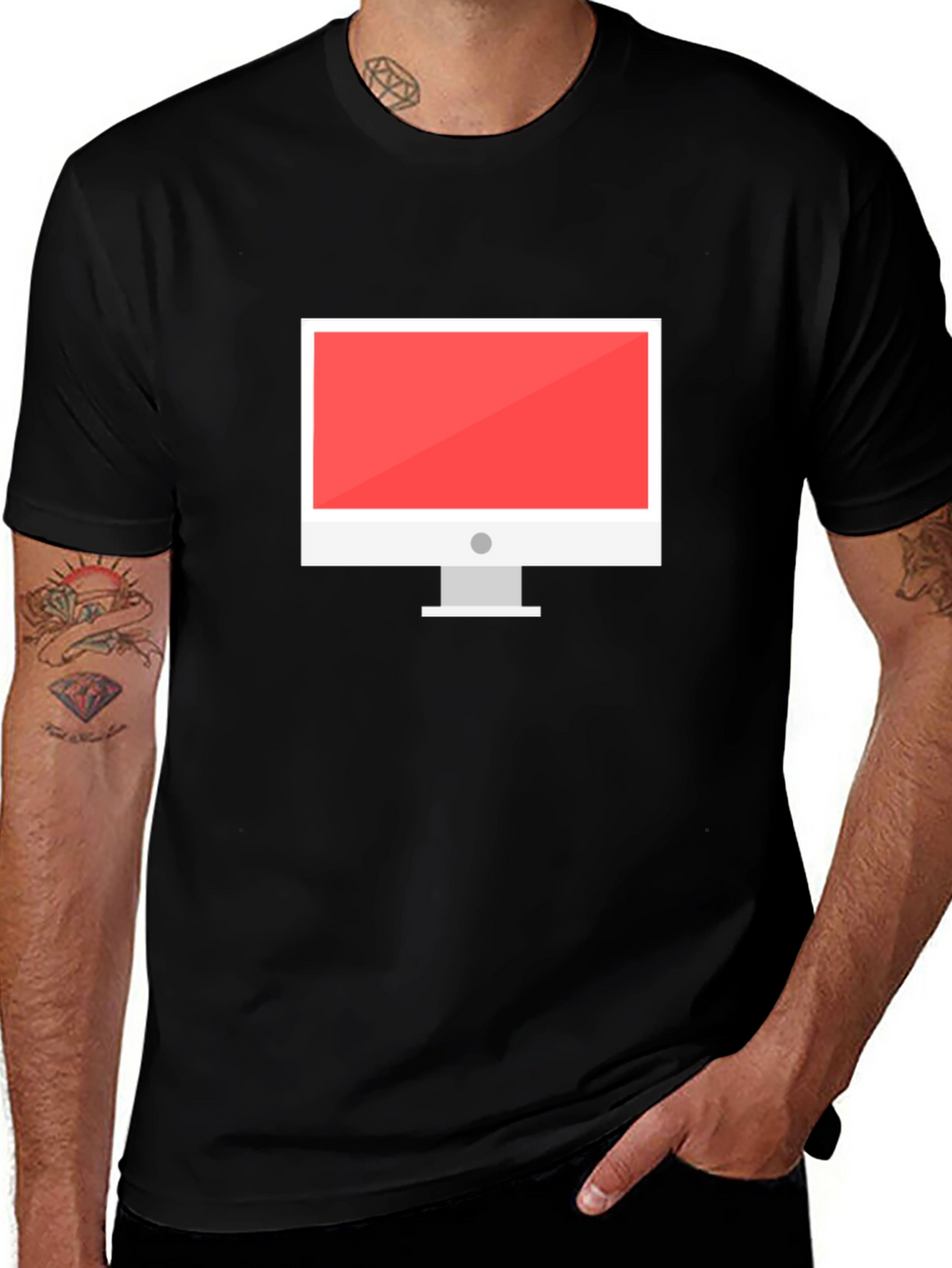 Black T-Shirt with Computer Graphic