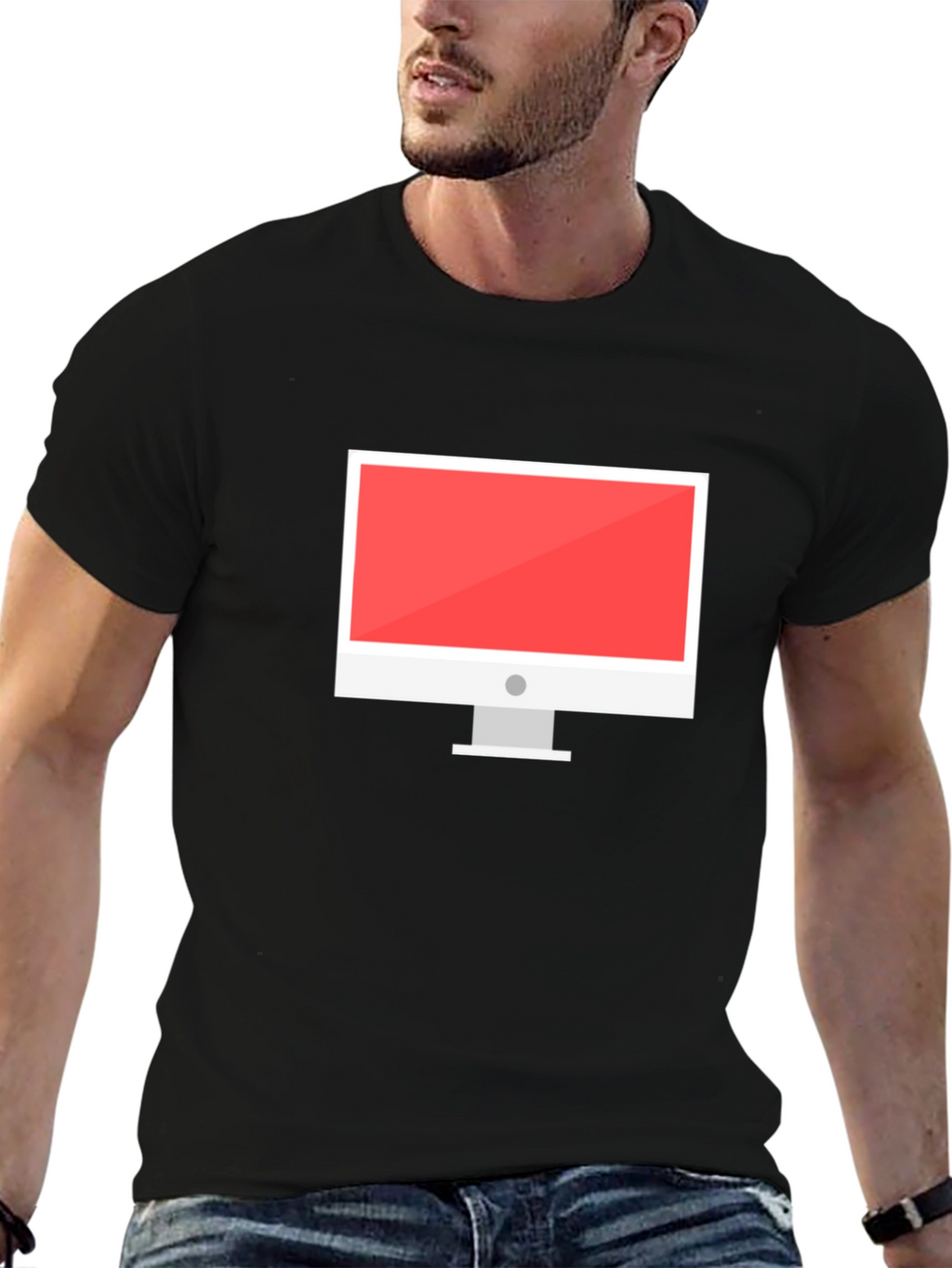 Black T-Shirt with Computer Graphic