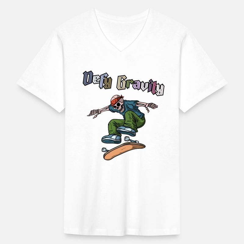Skateboarding skull defy gravity- skateboard