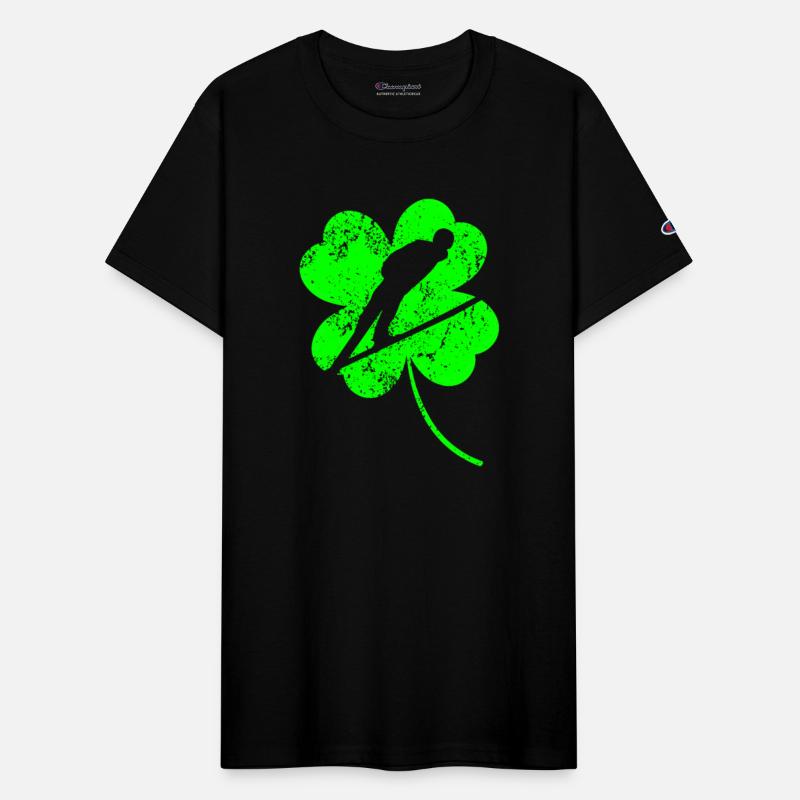 Ski-jumping St. Patrick's day shamrock