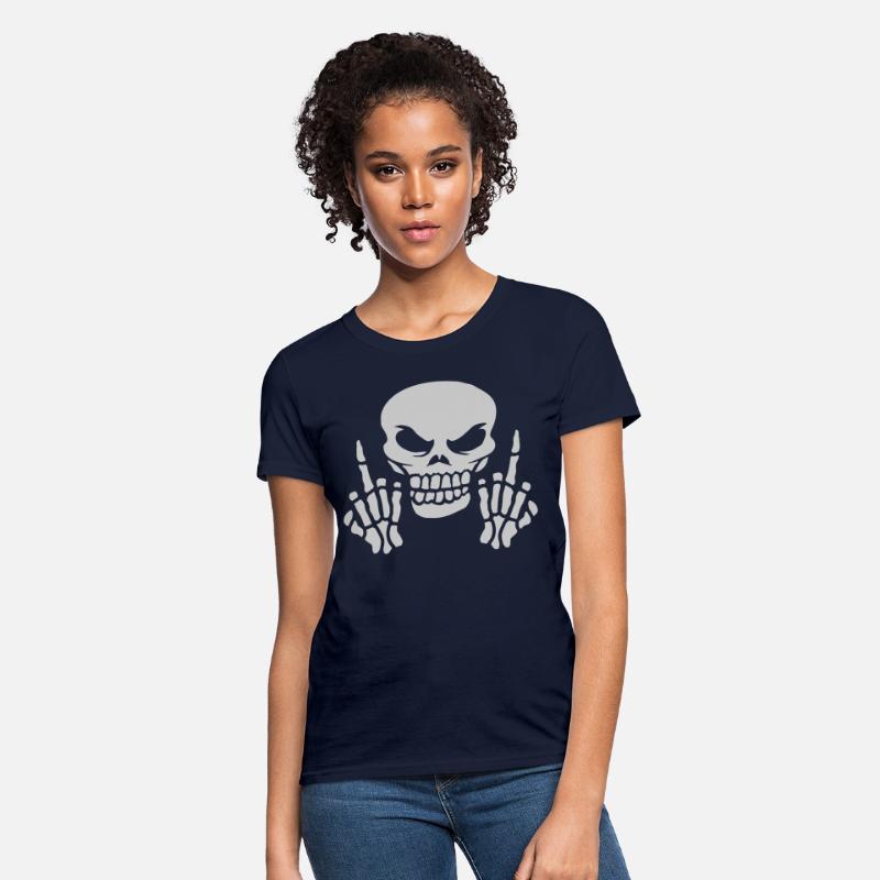 Skull Skull Middle Finger